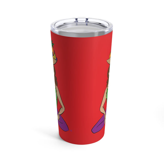 Tumbler 20oz - Yoga Lady1   (red)