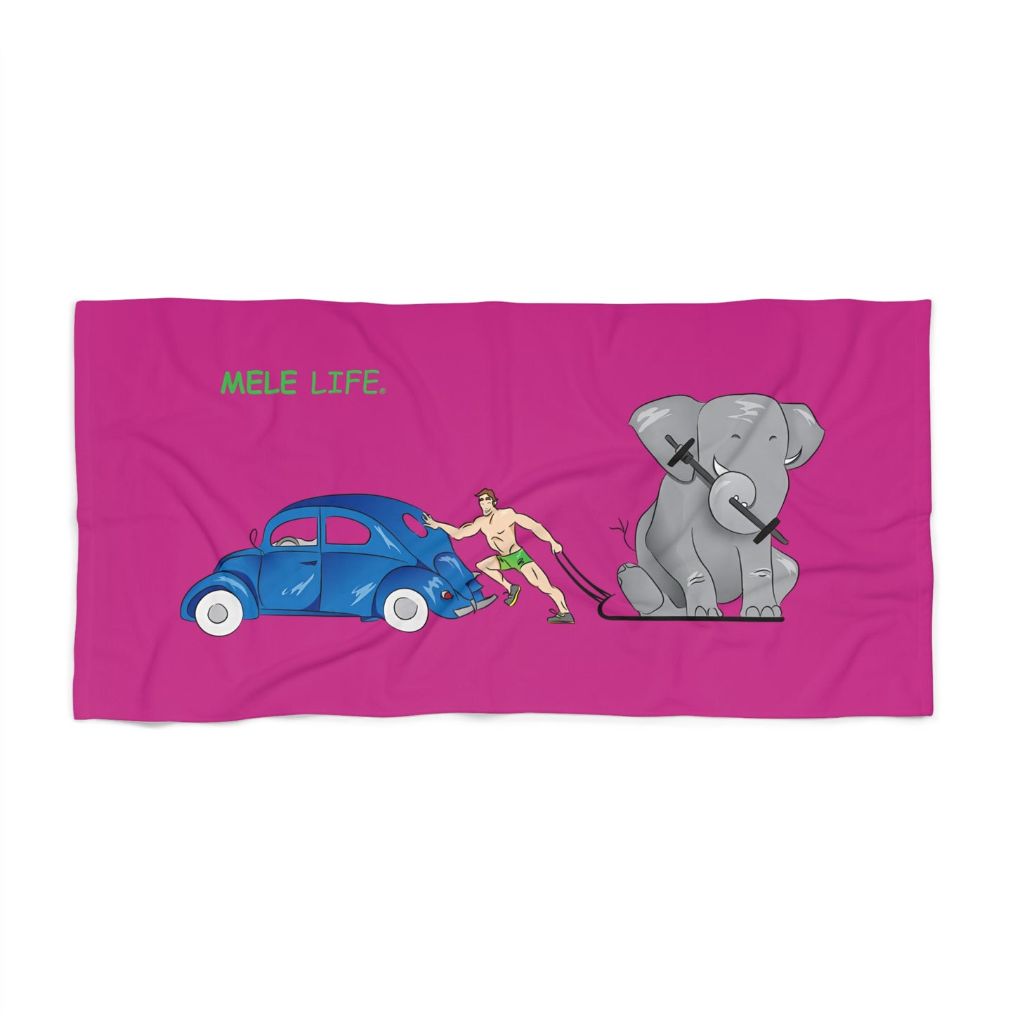 Beach, Bath & Pool Towel - Strong White Man  (pink)