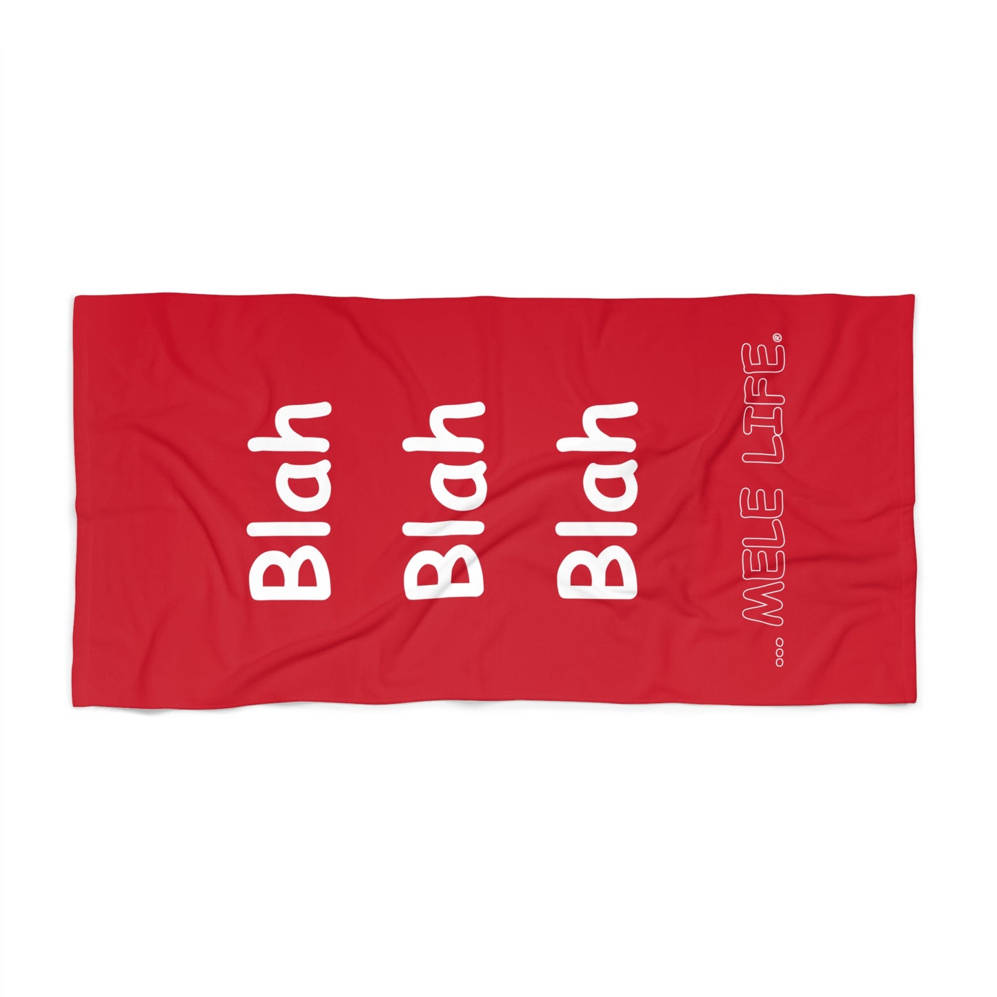 Beach, Bath & Pool Towel - Blah Blah Blah (red)