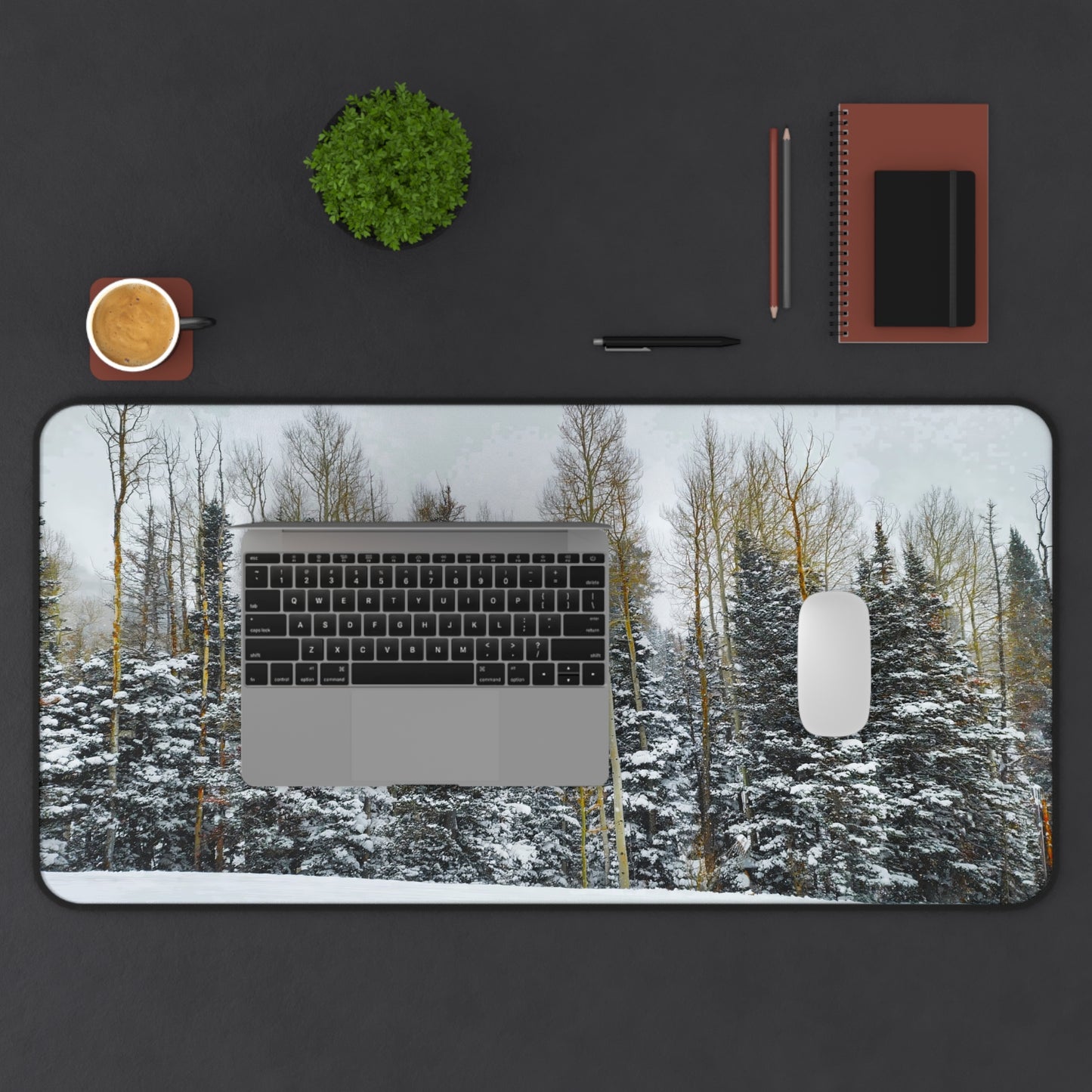 Desk Mat - Forest Winterscape