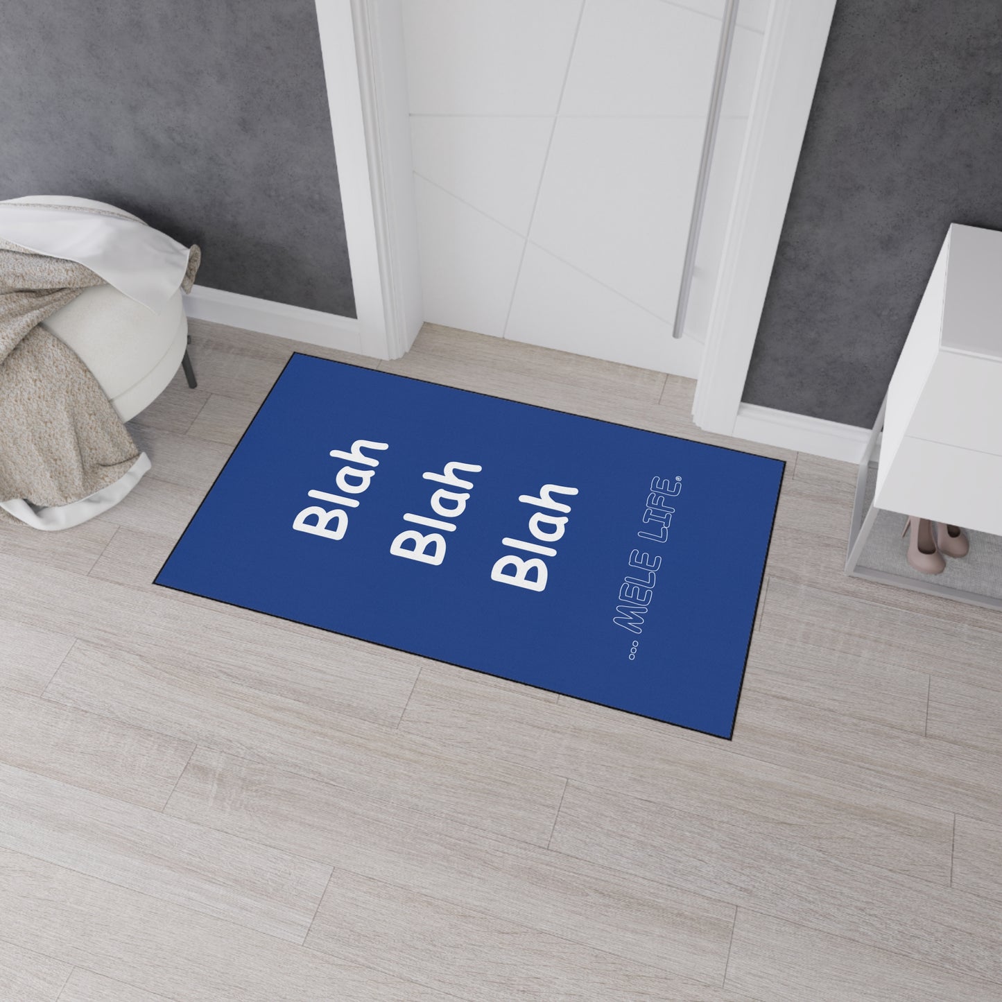 Floor Mat - Blah Blah Blah   (blue)
