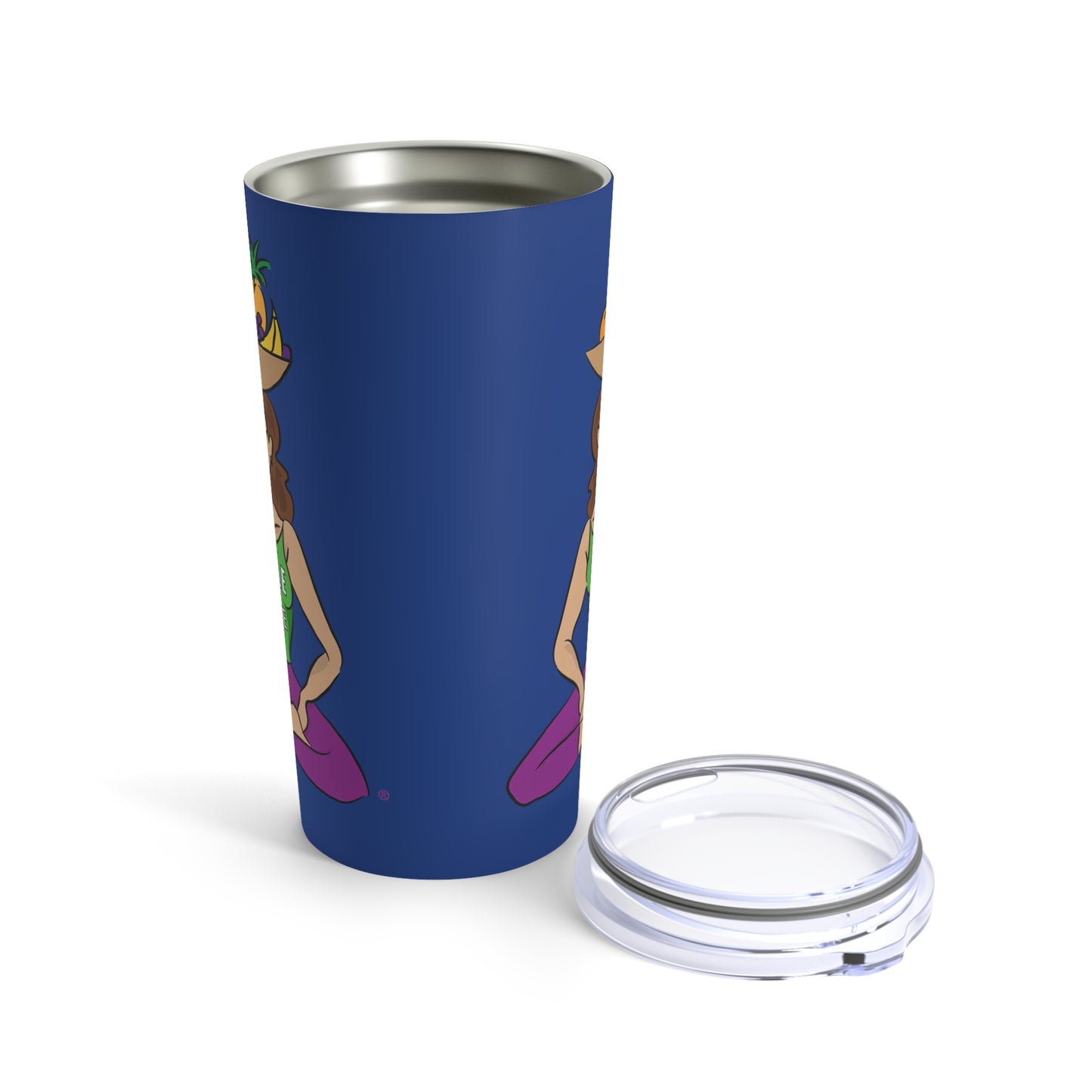 Tumbler 20oz - Yoga Lady1   (dark blue)