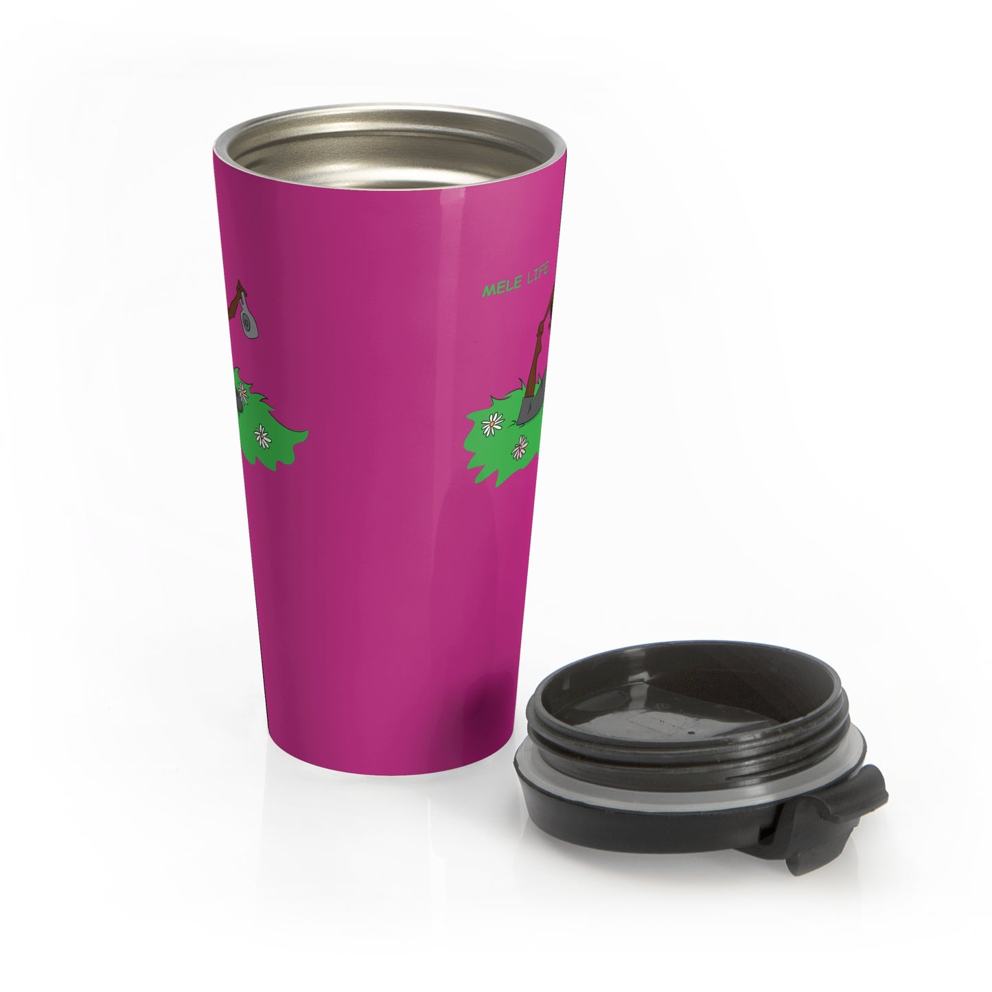 Travel Mug (15oz) - Yoga Lady 2  (pink)