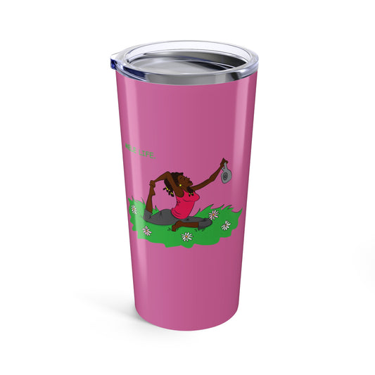Tumbler (20oz) - Yoga Lady 2  (pink)