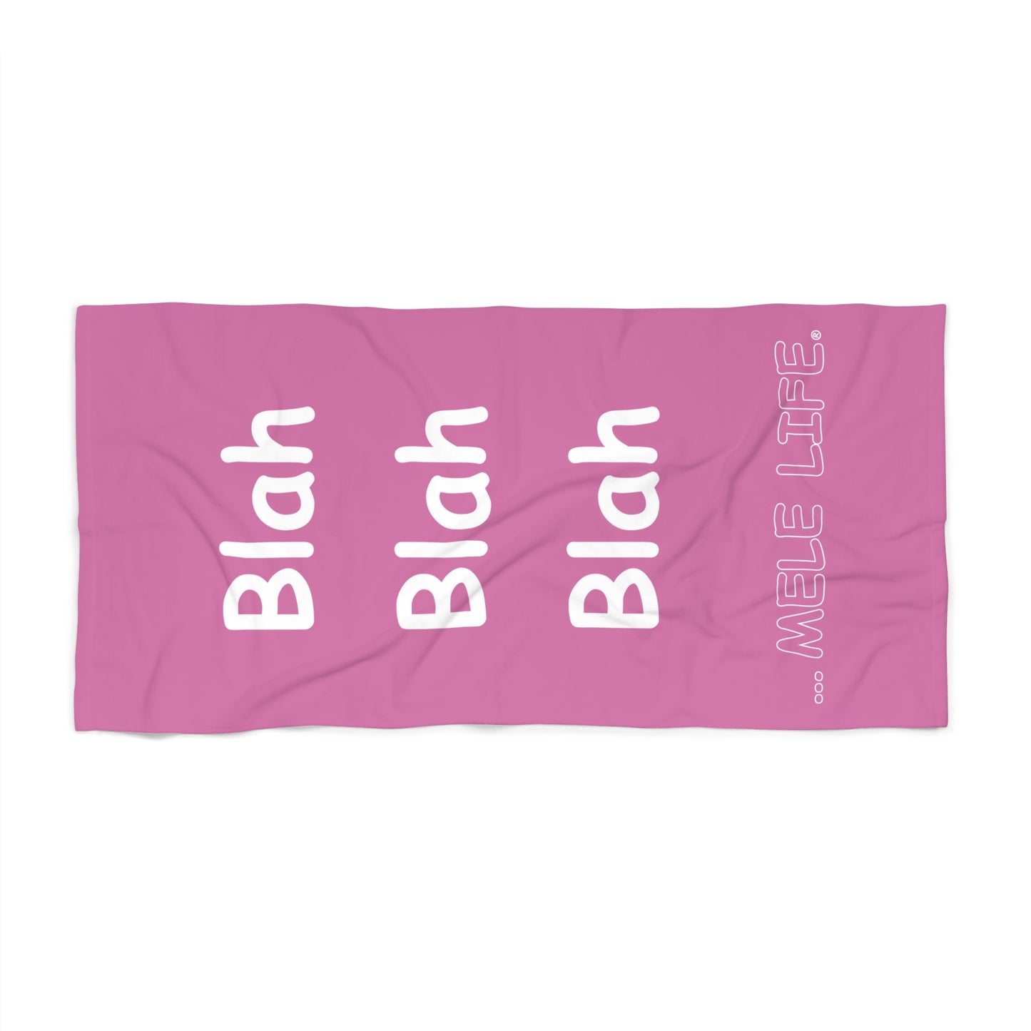 Beach, Bath & Pool Towel - Blah Blah Blah  (pink)