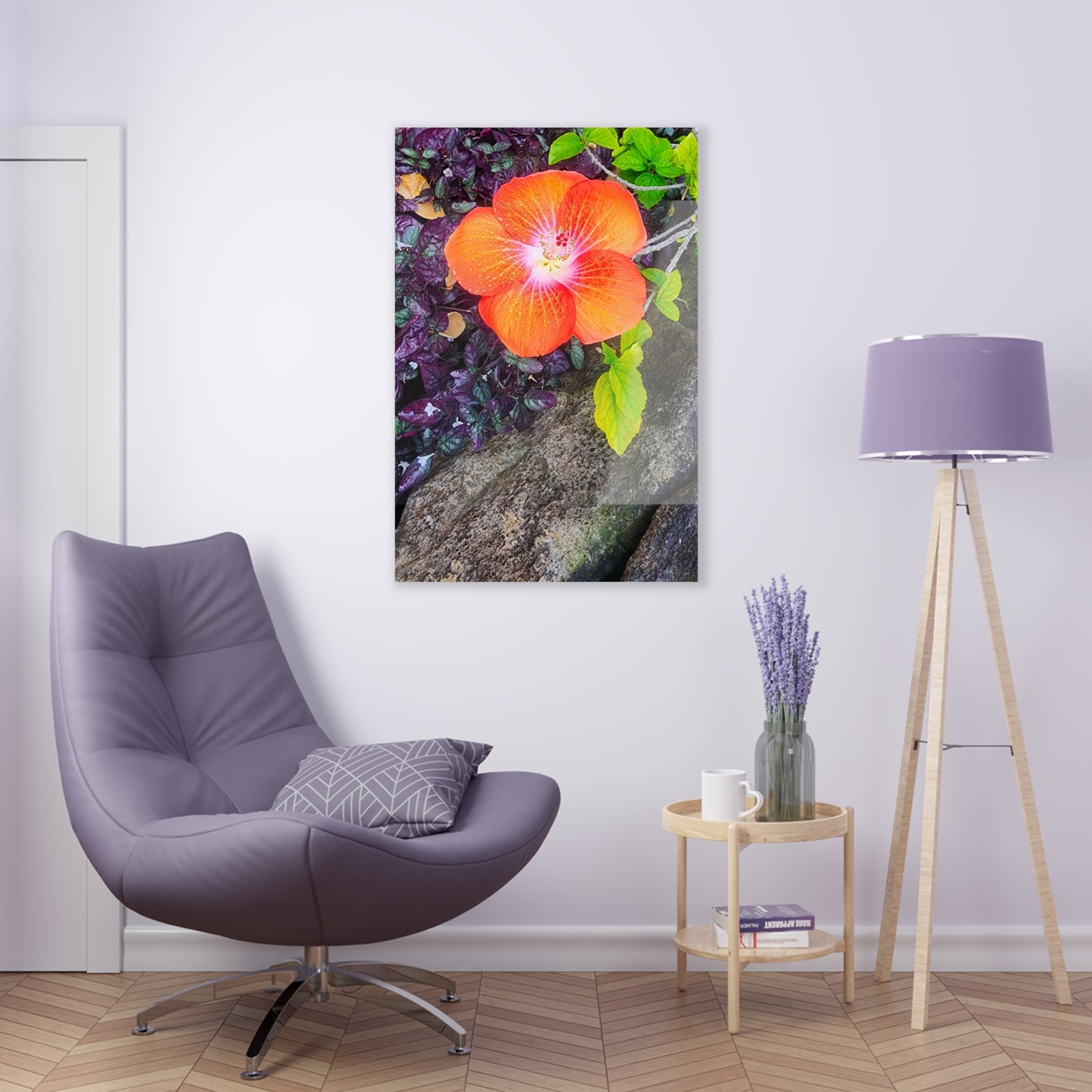 Acrylic Art - Hibiscus  (Kauai)  large