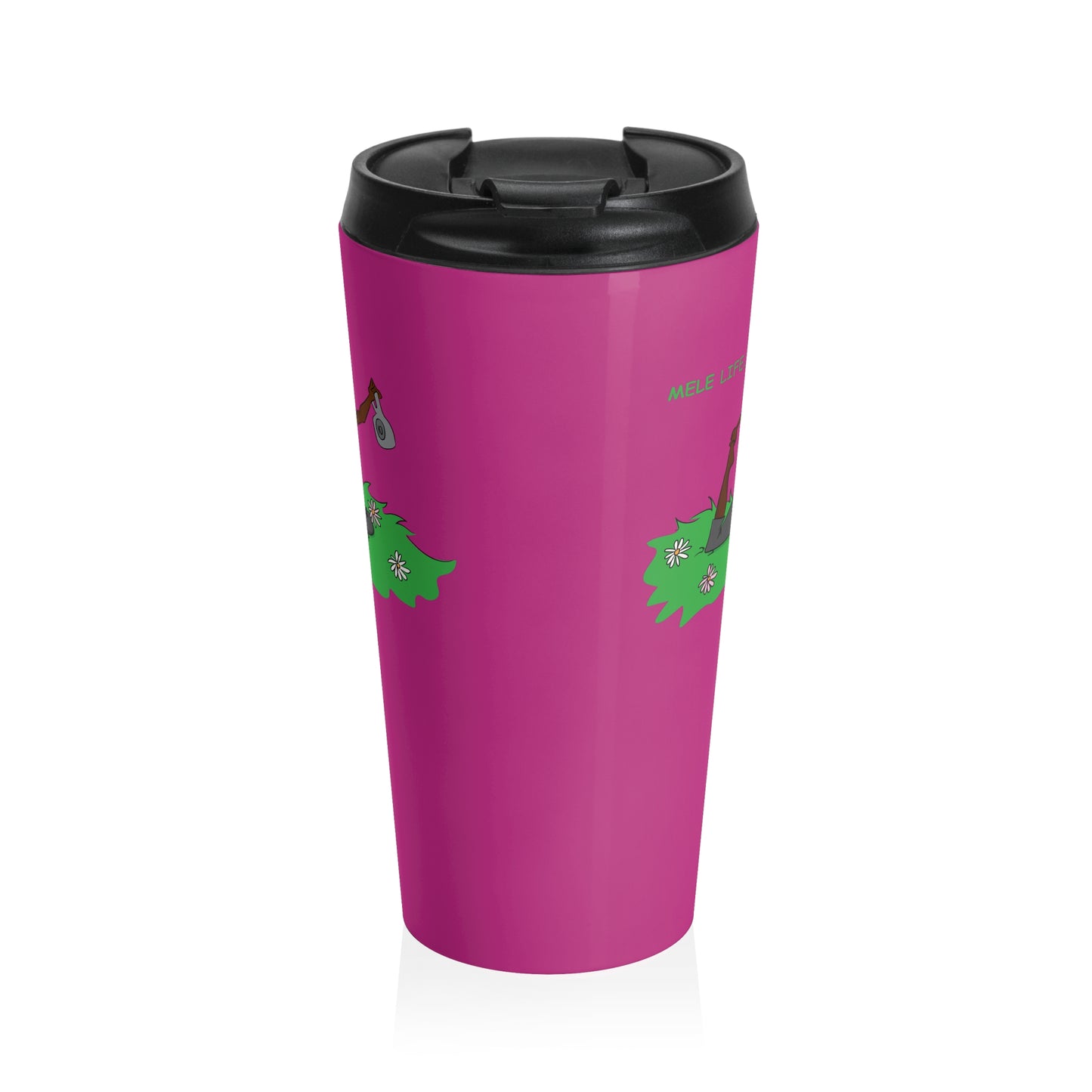 Travel Mug (15oz) - Yoga Lady 2  (pink)