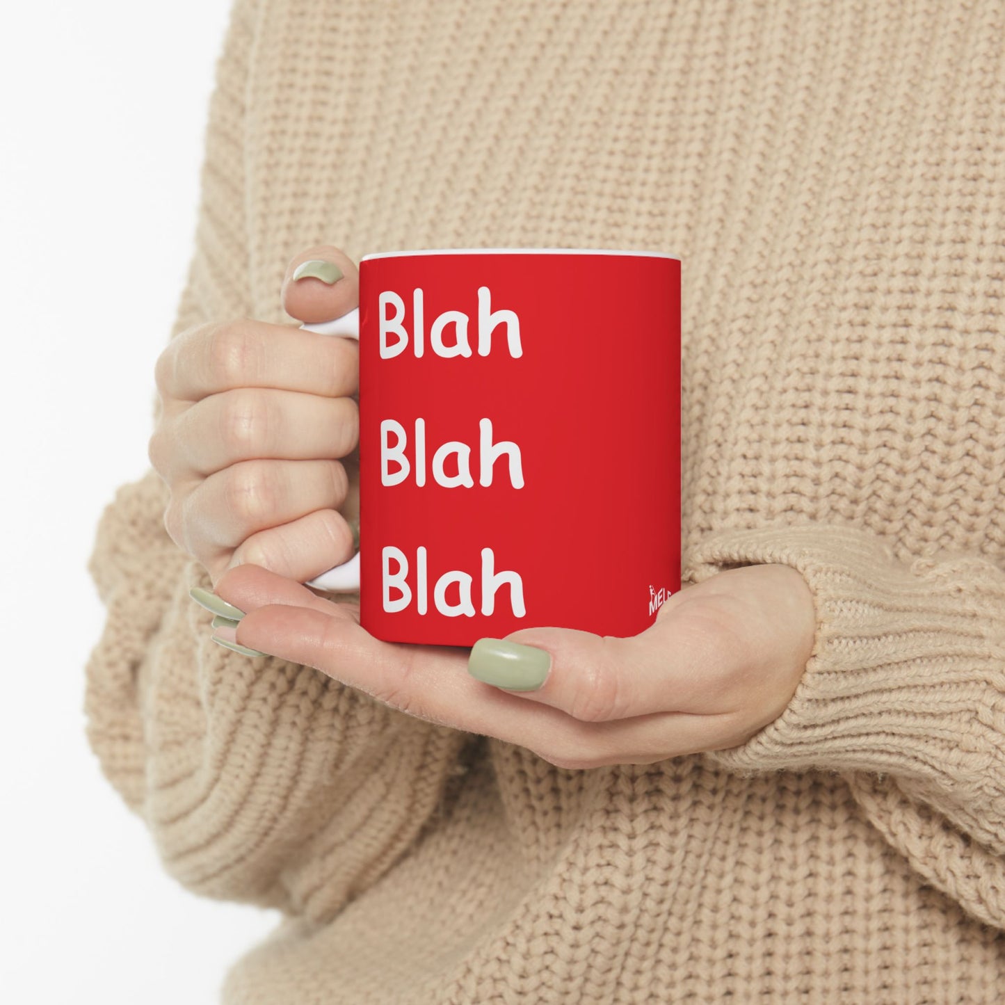 Coffee Mug (11oz/15oz) - Blah Blah Blah  (red)
