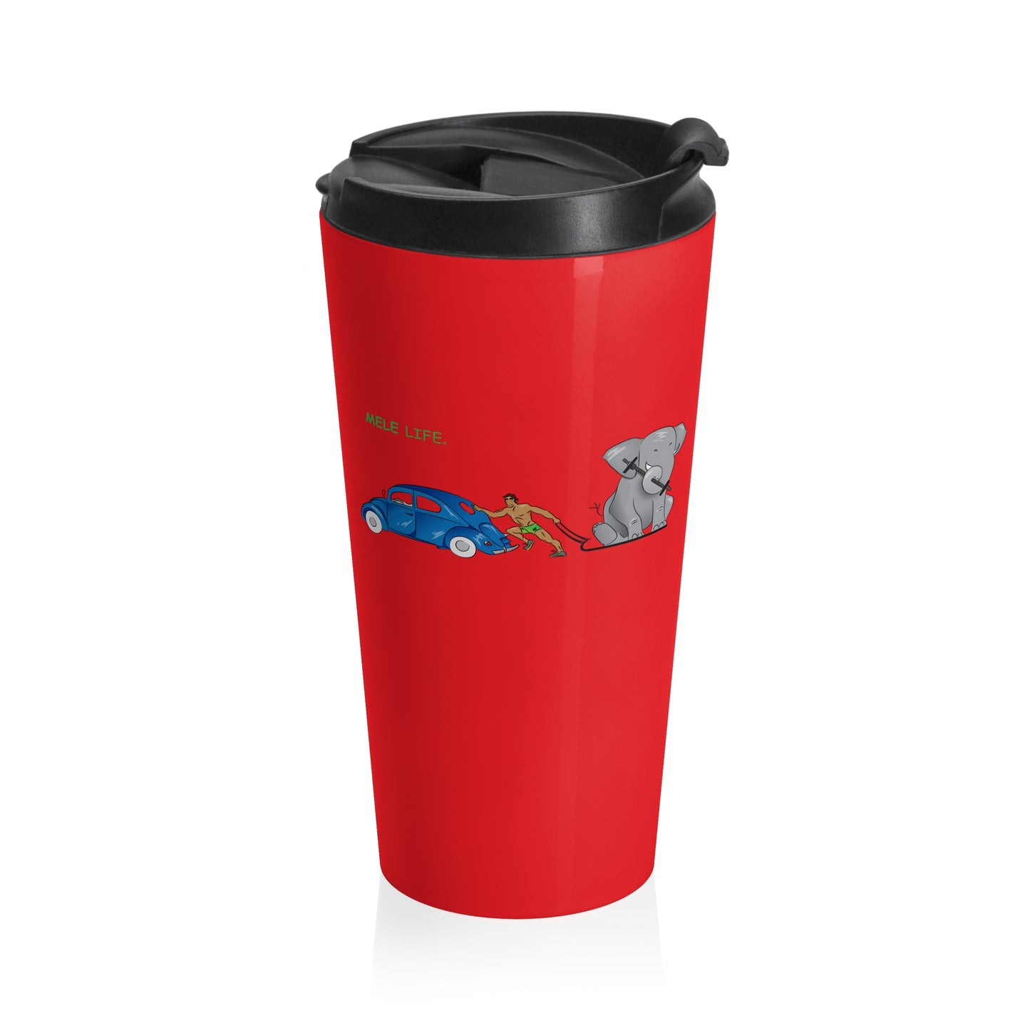 Travel Mug (15oz) - Strong Brown Man  (red)