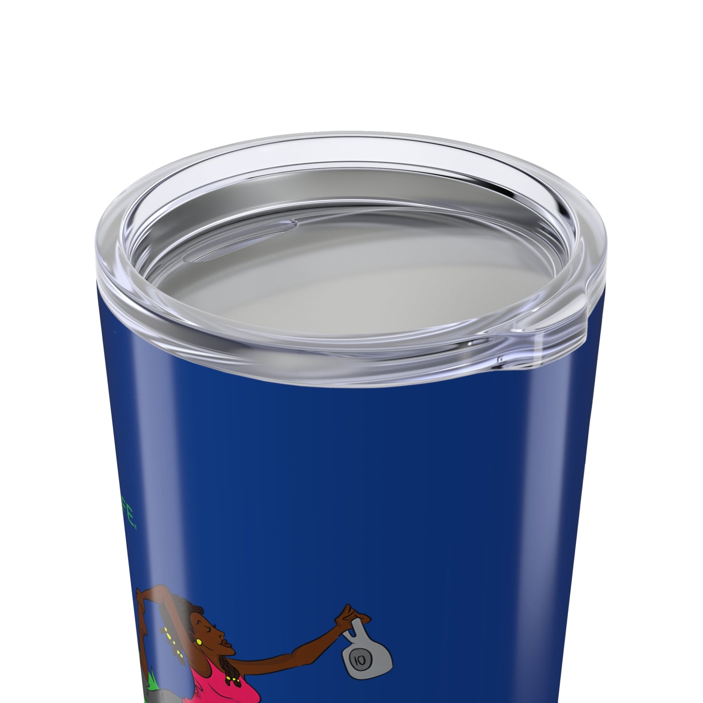 Tumbler (20oz) - Yoga Lady 2  (blue)