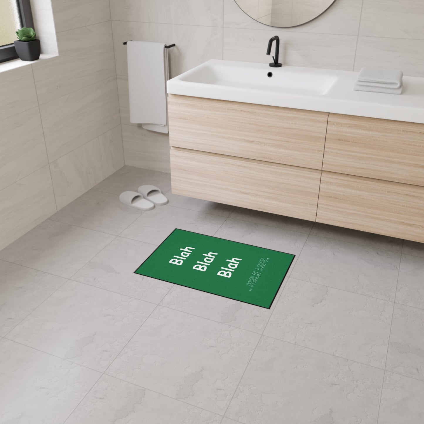 Floor Mat - Blah Blah Blah   (green)