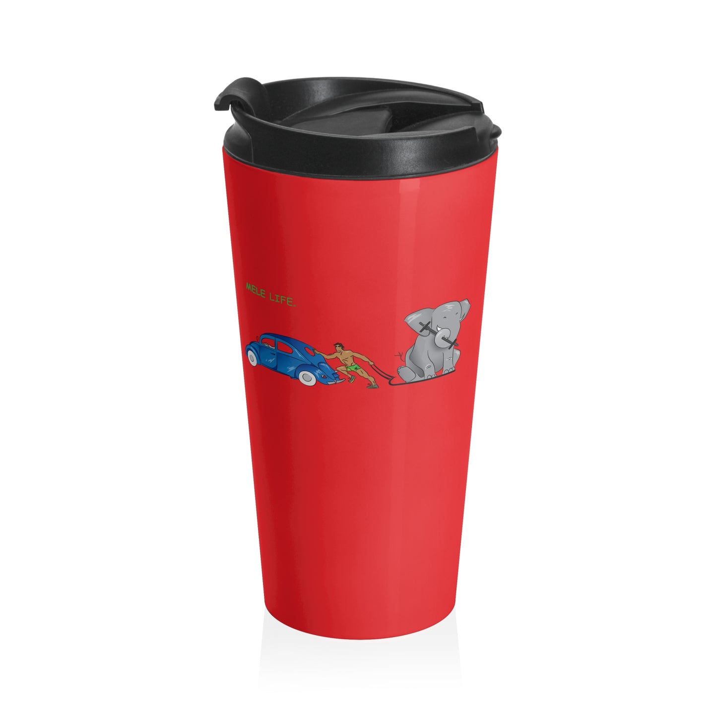 Travel Mug (15oz) - Strong Brown Man  (red)