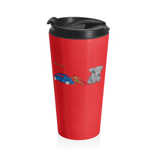 Travel Mug (15oz) - Strong Brown Man  (red)