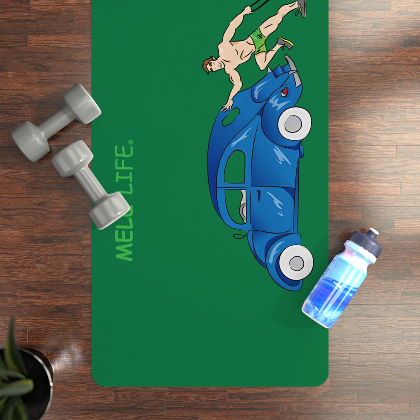 Yoga Mat - Strong white man  (green mat)