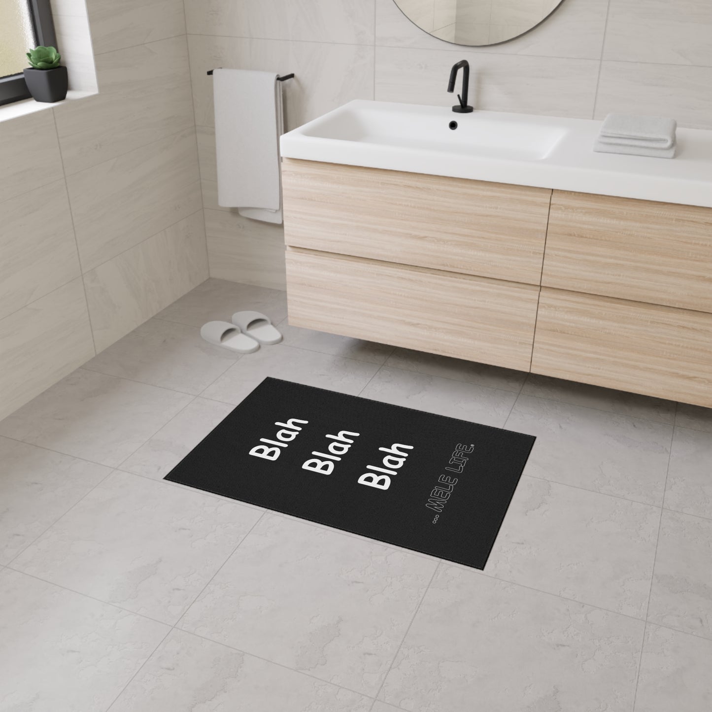 Floor Mat - Blah Blah Blah   (black)