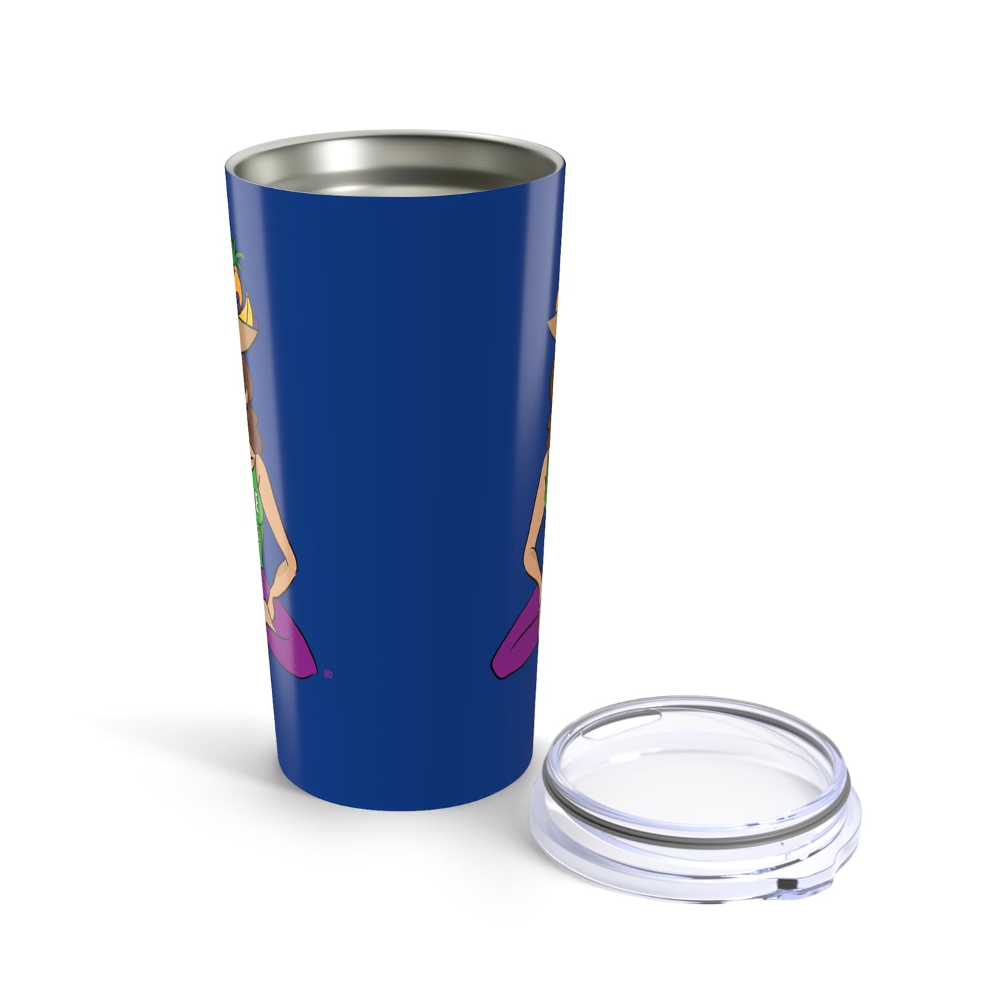 Tumbler (20oz) - Yoga Lady 1  (blue)
