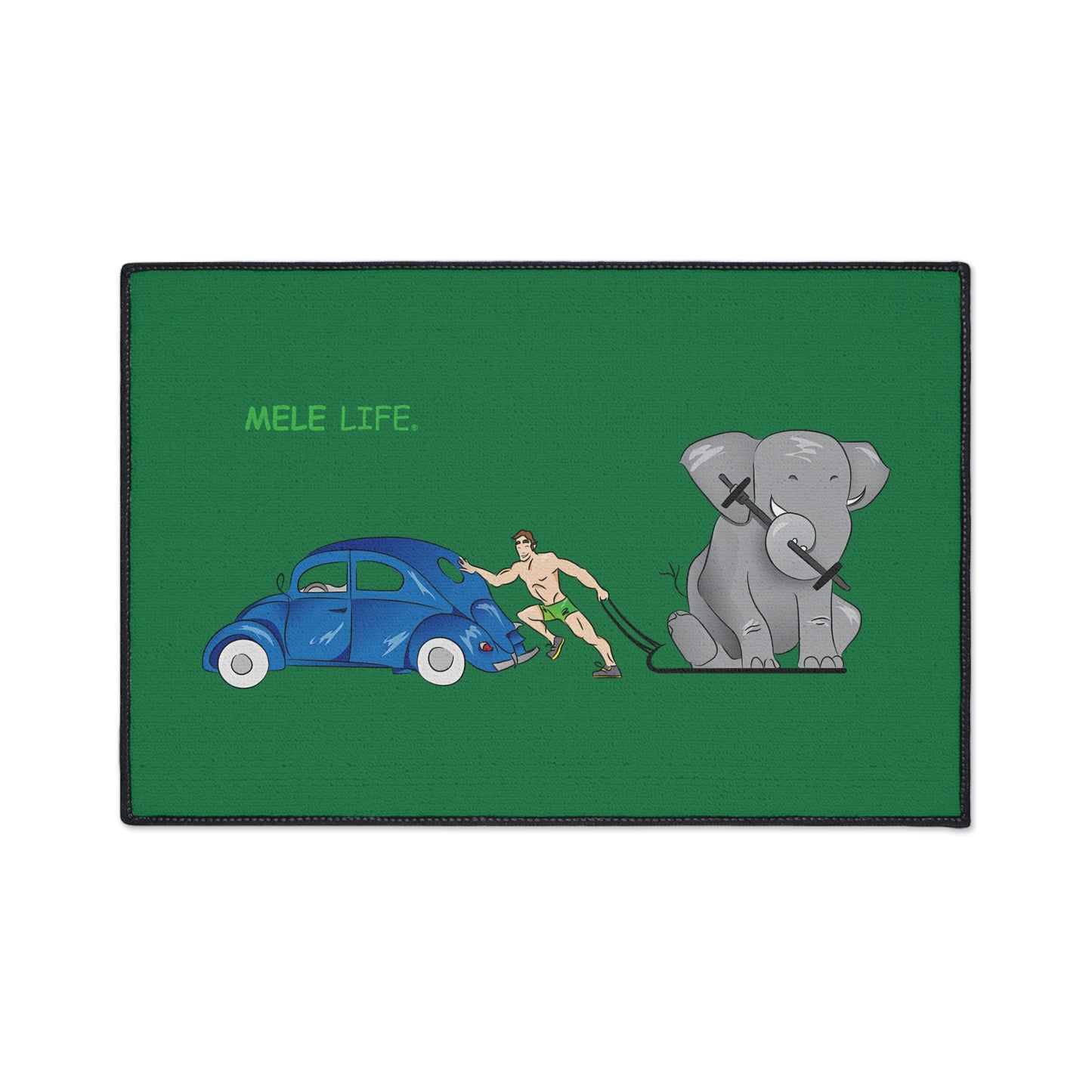 Floor Mat - Strong White Man  (green)