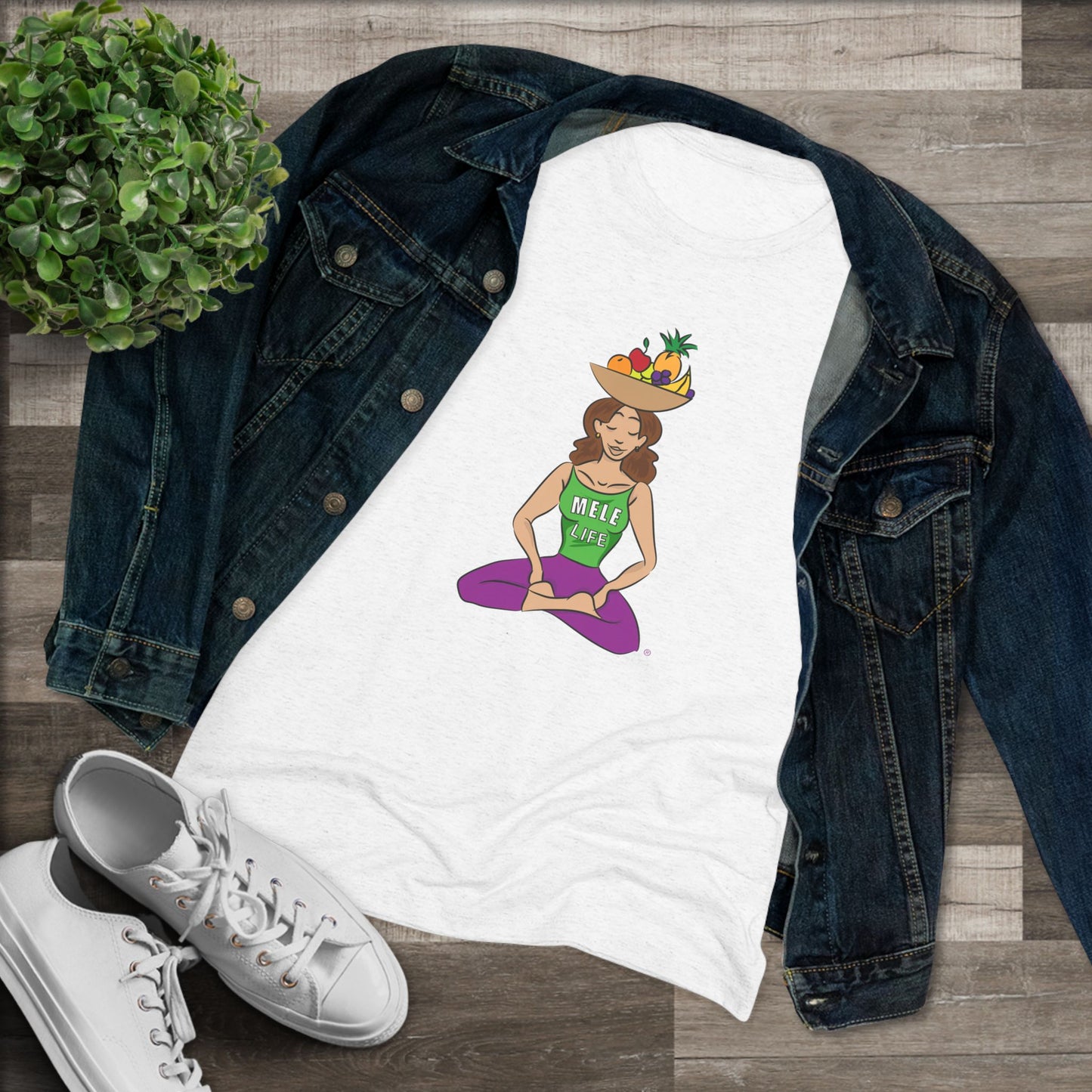Women's Triblend Tee - Yoga Lady 1