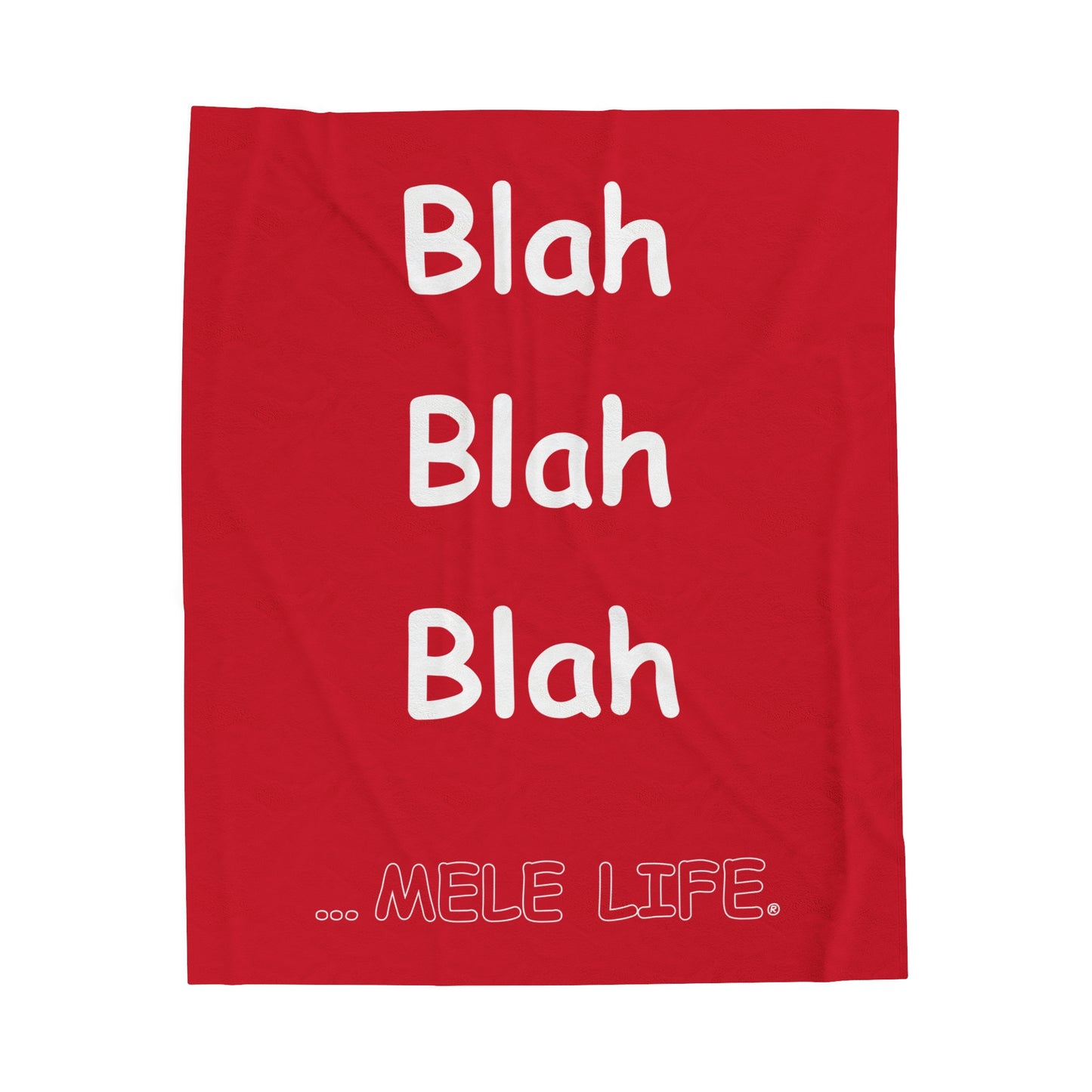 Blanket Velveteen Plush - Blah Blah Blah  (red)