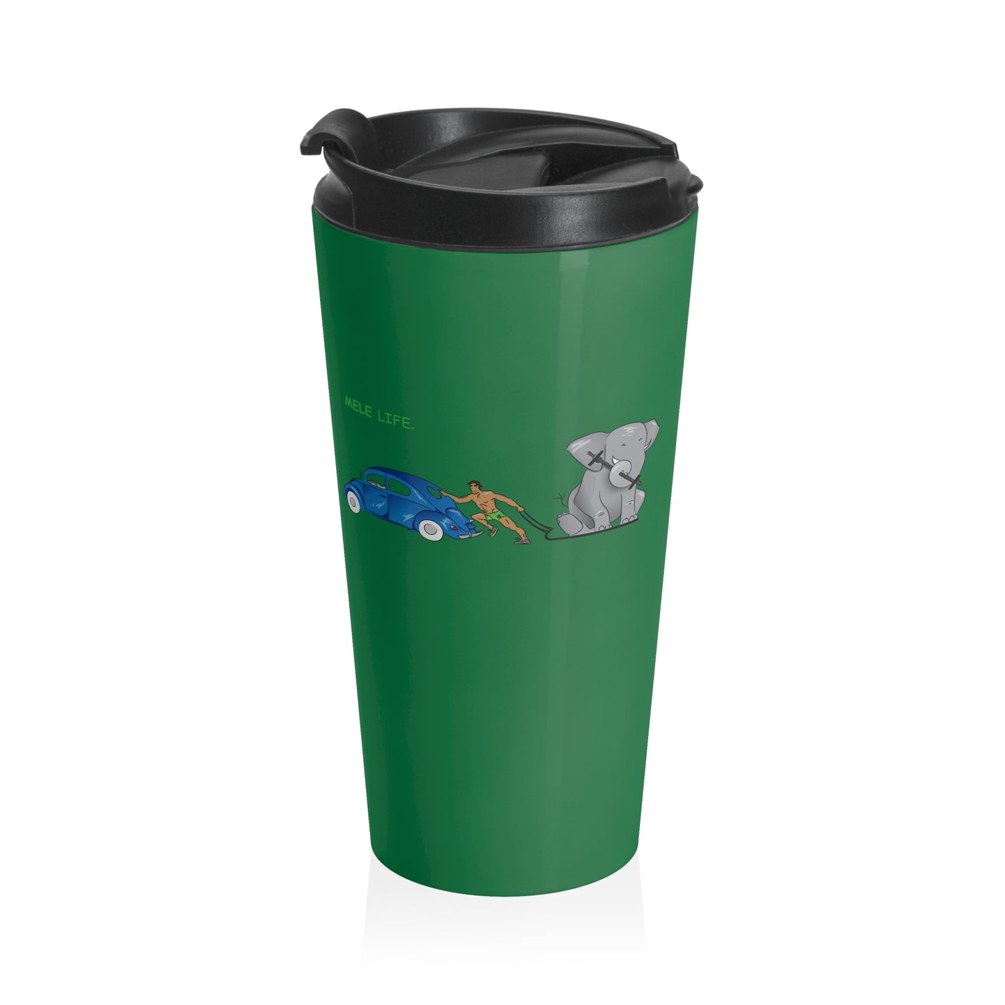 Travel Mug (15oz) - Strong Brown Man  (green)