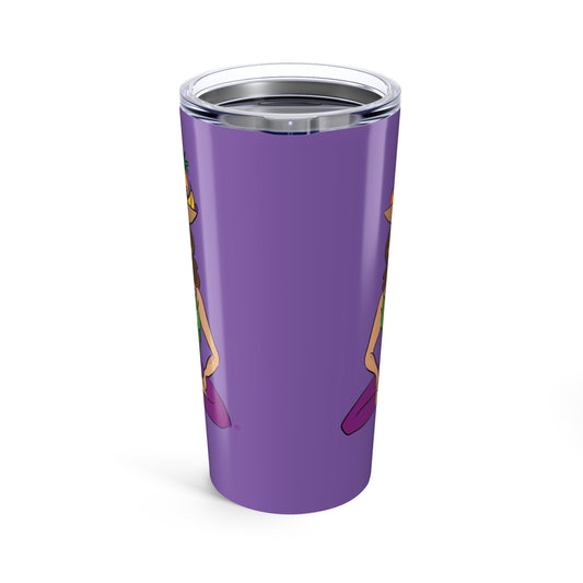 Tumbler (20oz) - Yoga Lady 1  (purple)