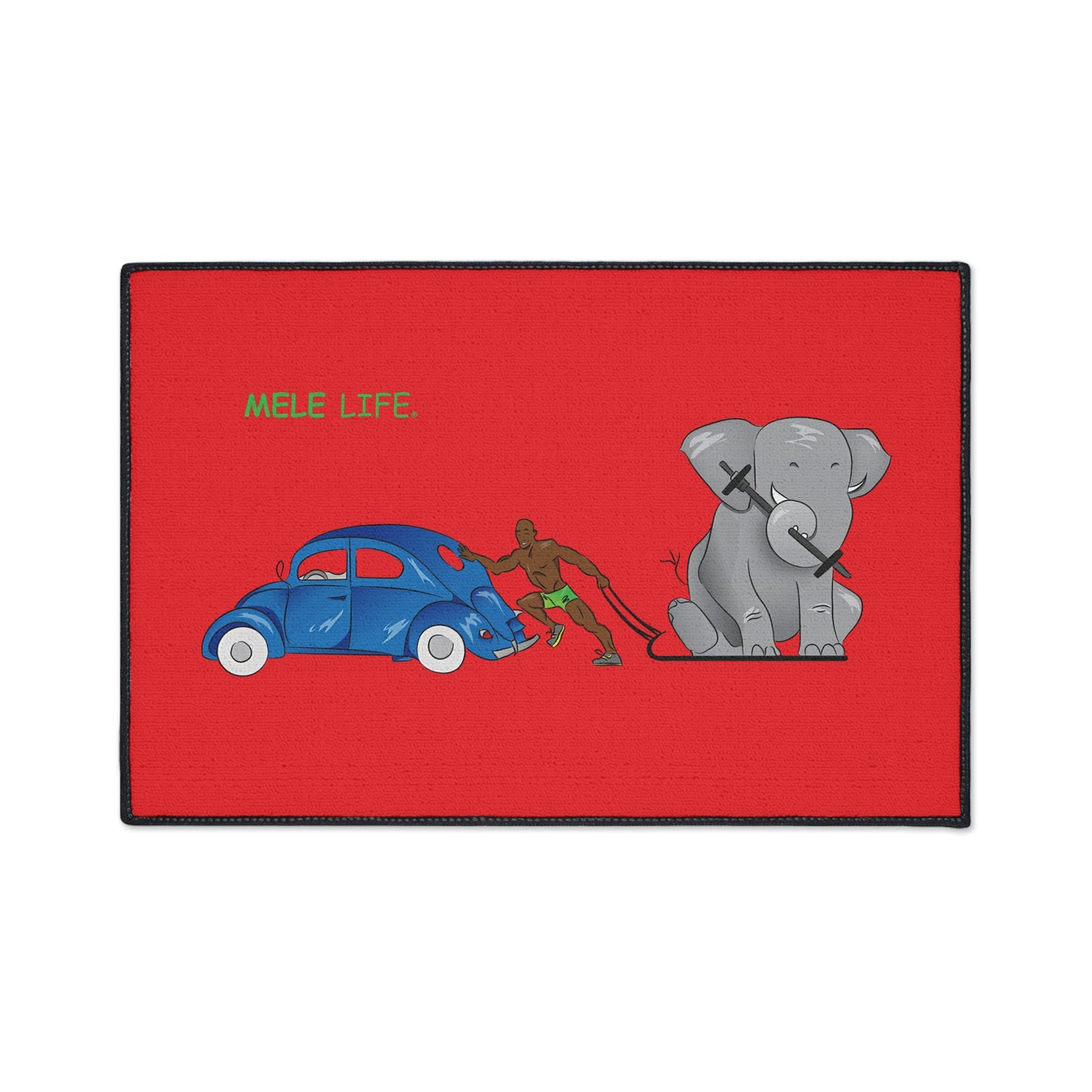 Floor Mat - Strong Black Man  (red)