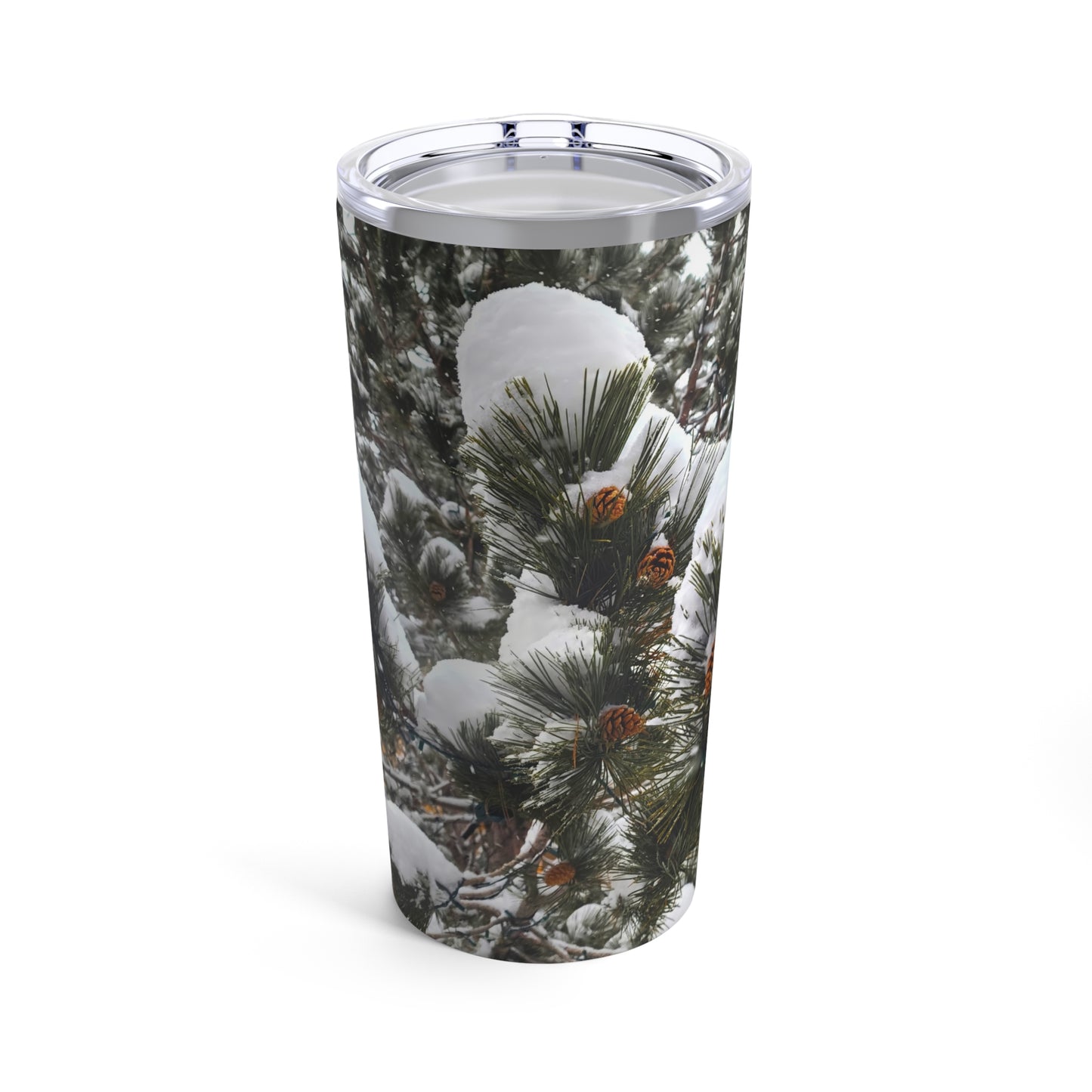 Tumbler 20oz - Pine cones with snow