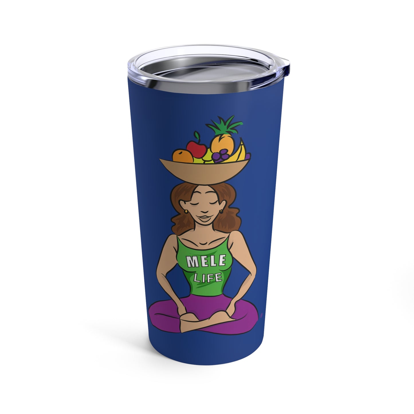 Tumbler 20oz - Yoga Lady1   (dark blue)