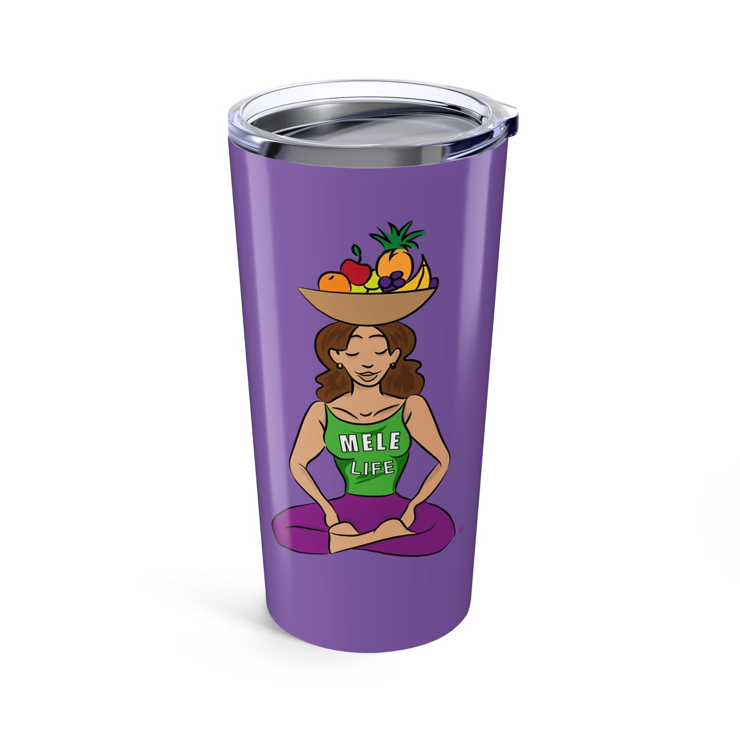 Tumbler (20oz) - Yoga Lady 1  (purple)