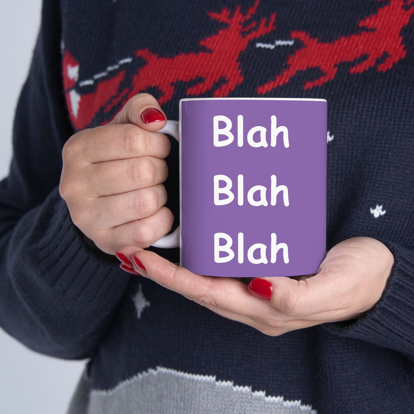 Coffee Mug (11oz/15oz) - Blah Blah Blah  (purple)