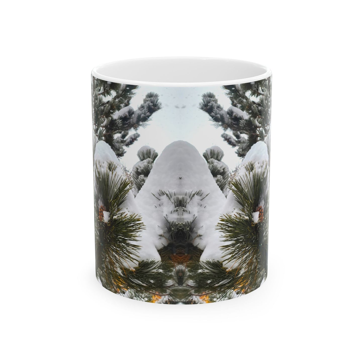 Coffee Mug (11oz/15oz) - Pine Cones in snow