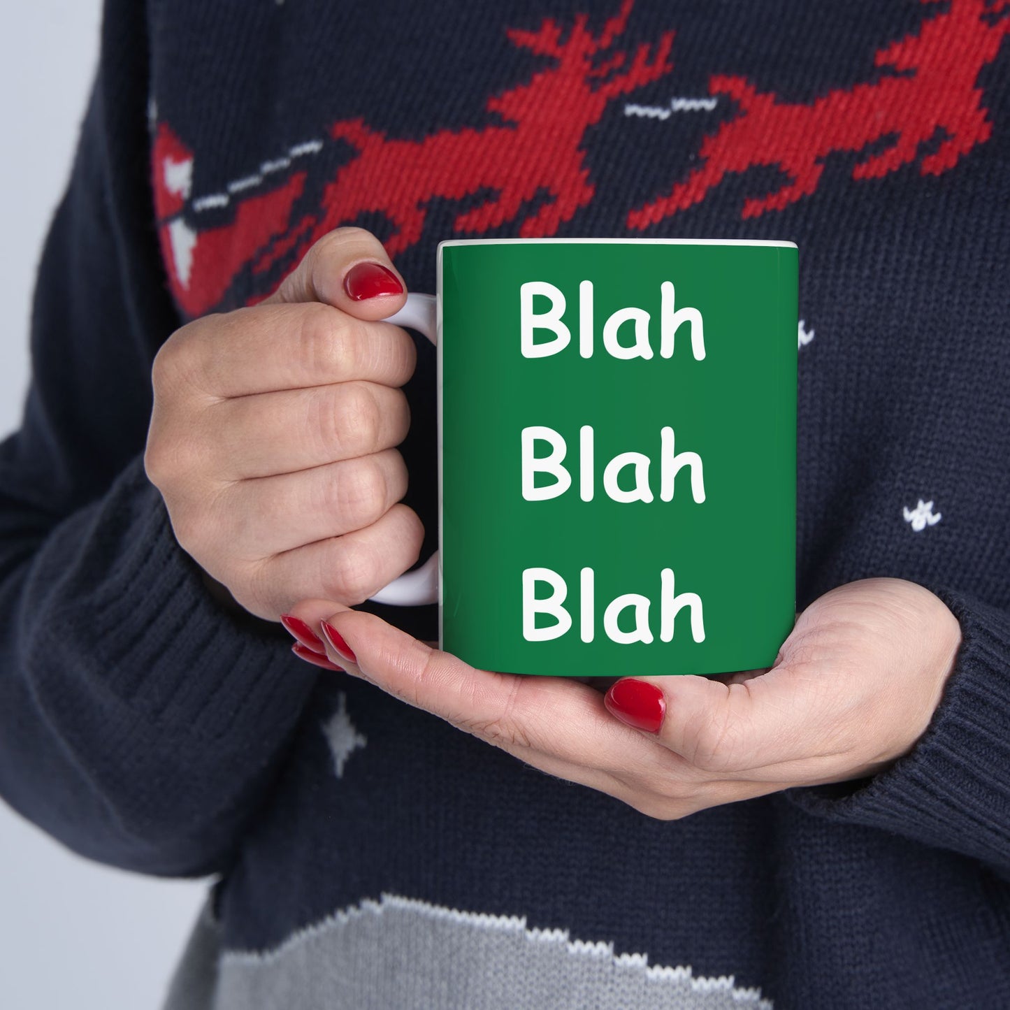 Coffee Mug (11oz/15oz) - Blah Blah Blah  (green)
