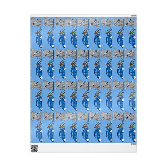 Wrapping Paper - Strong black man   (blue paper)