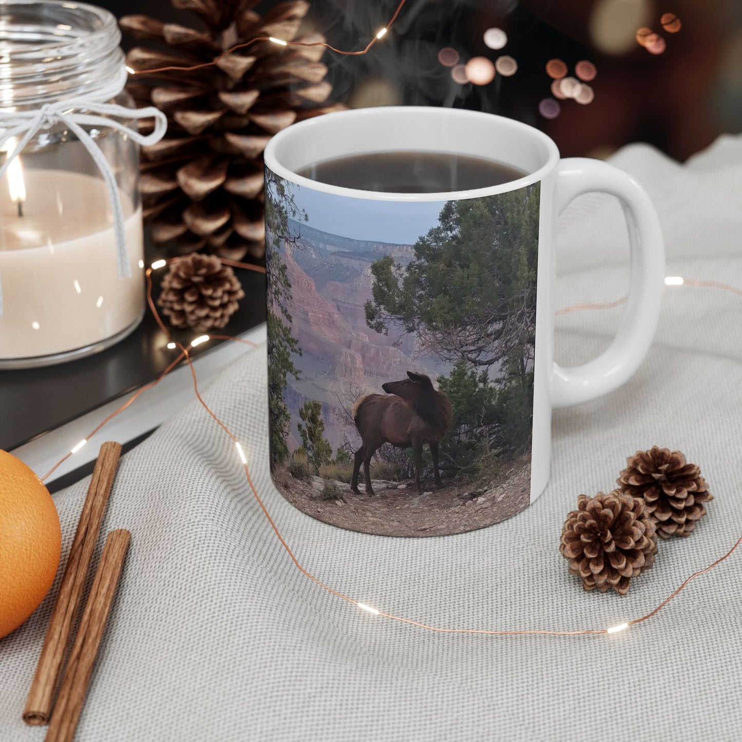 Coffee Mug (11oz/15oz) - Elk at Grand Canyon
