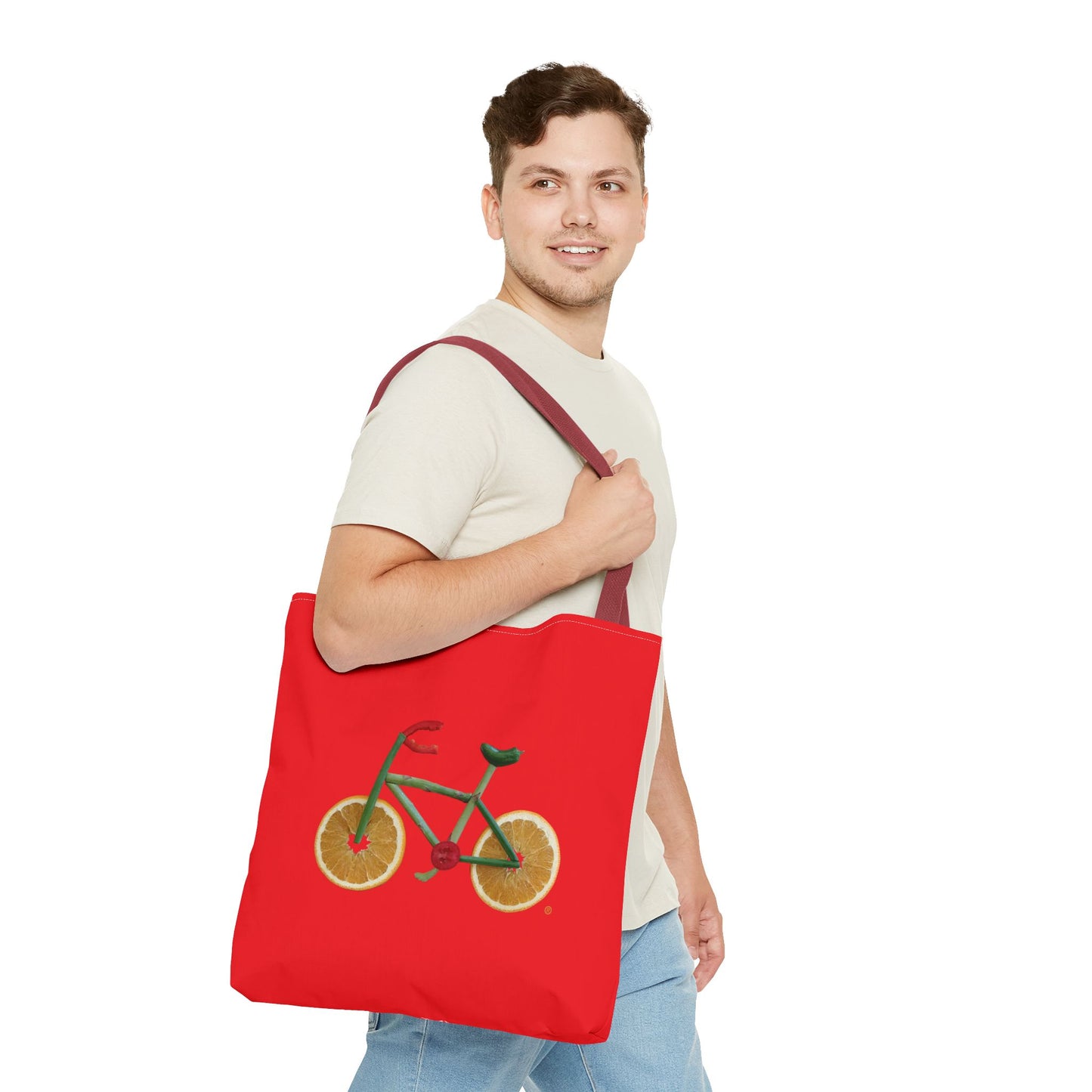Tote Bag - Veggie Bike  (red)