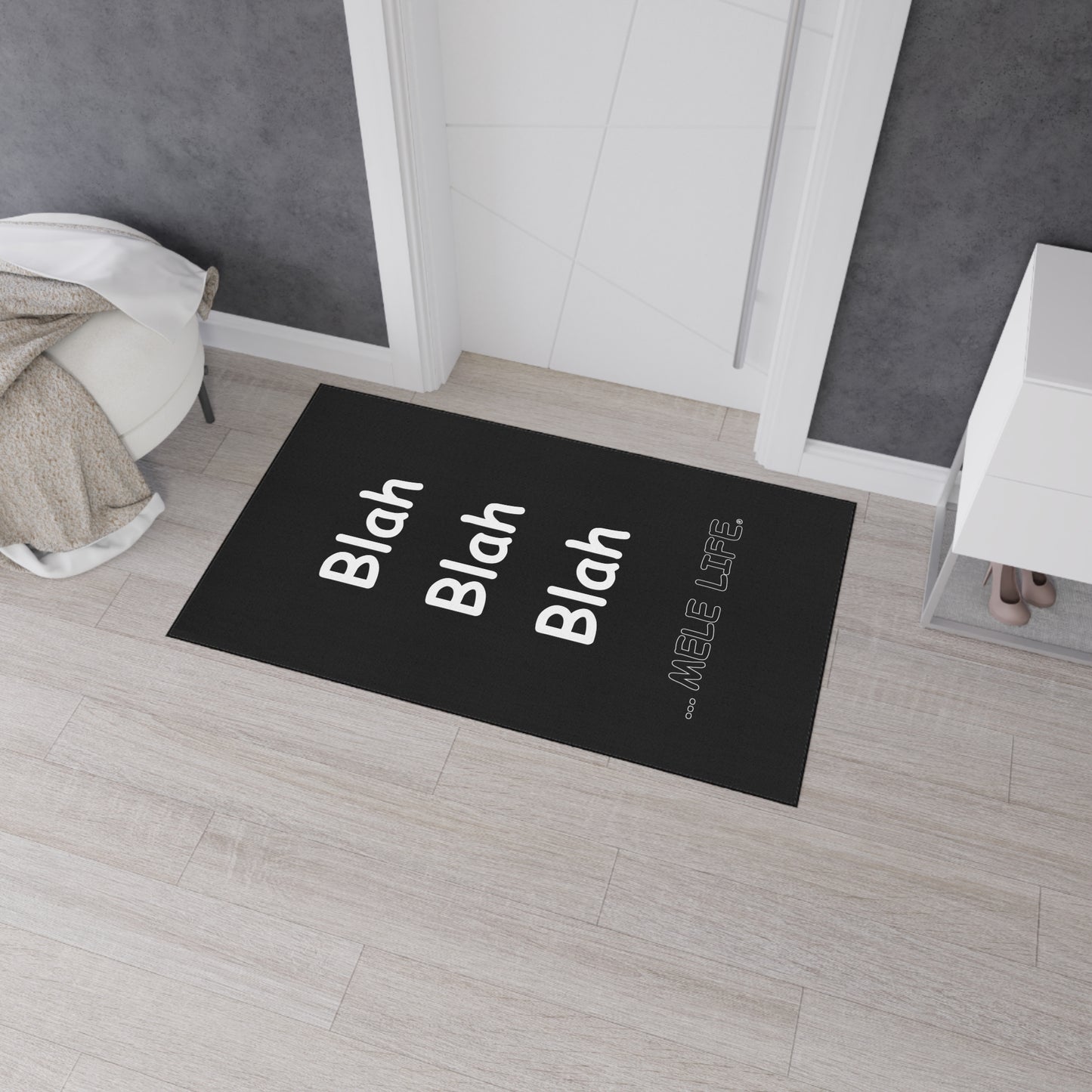 Floor Mat - Blah Blah Blah   (black)
