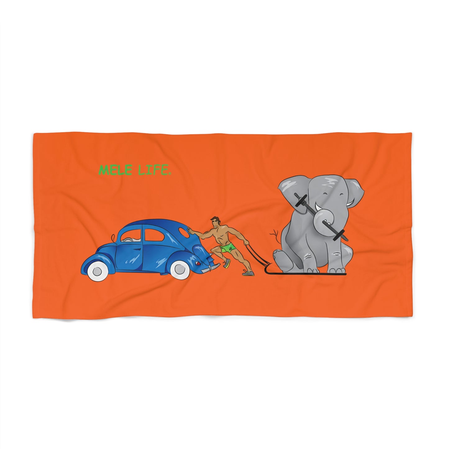 Beach, Bath & Pool Towel - Strong Brown Man  (orange)