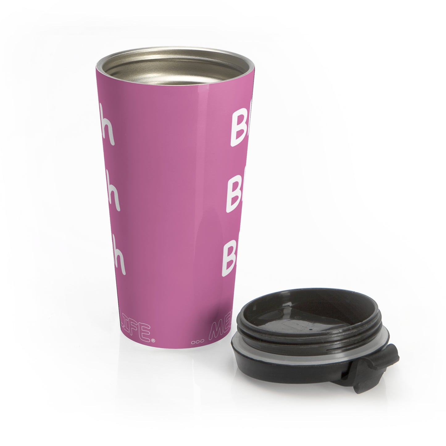 Travel Mug (15oz) - Blah Blah Blah    (pink)