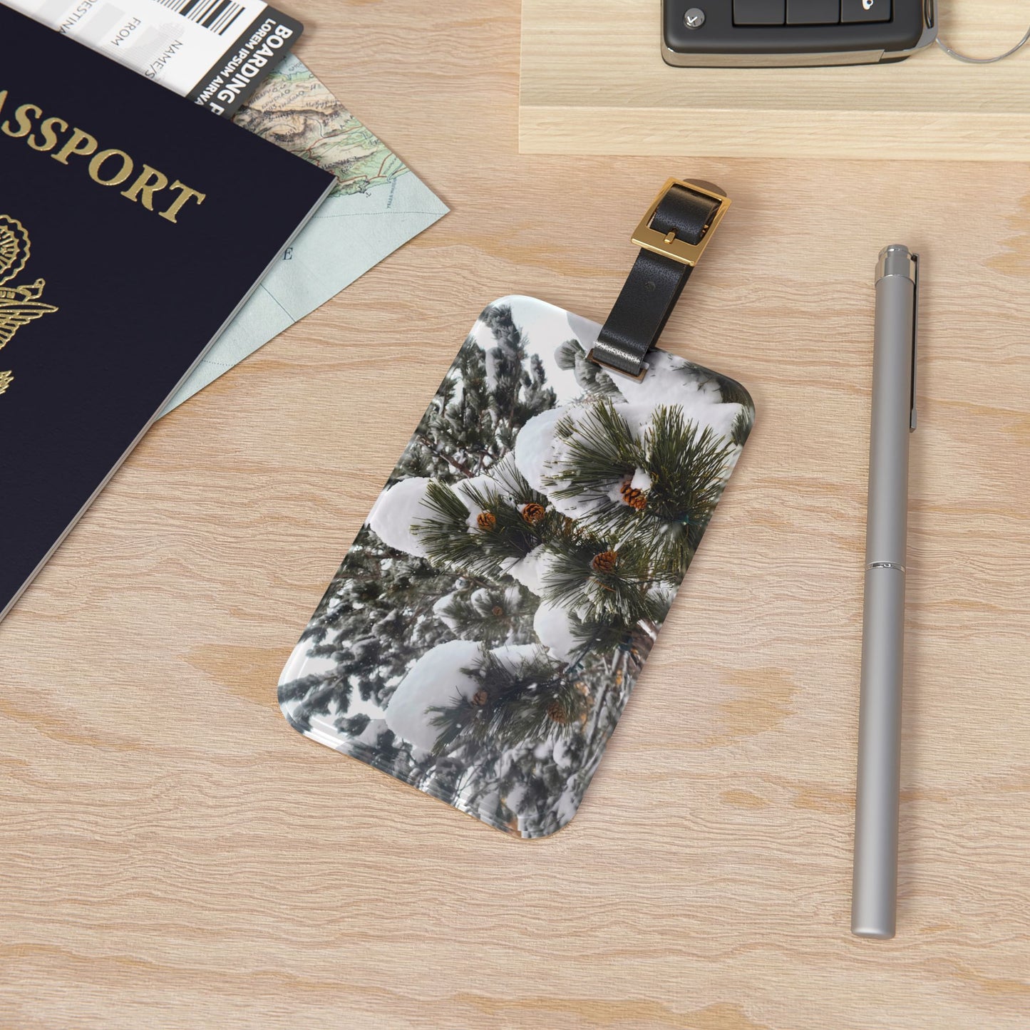 Luggage Tag - Pine Cones