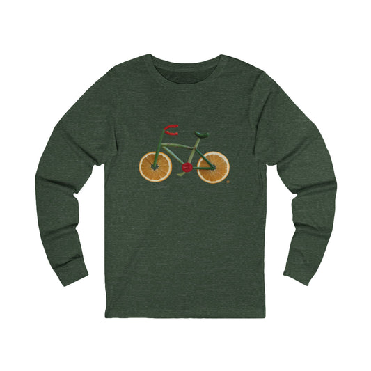 Long Sleeve Tee (Unisex) - Veggie Bike  (white text)
