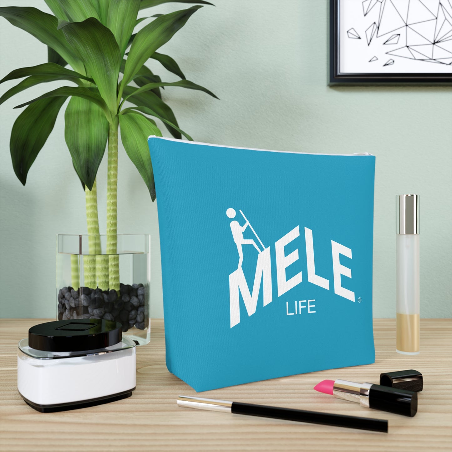 Cosmetic Bag - MELE LIFE logo   (turquoise)