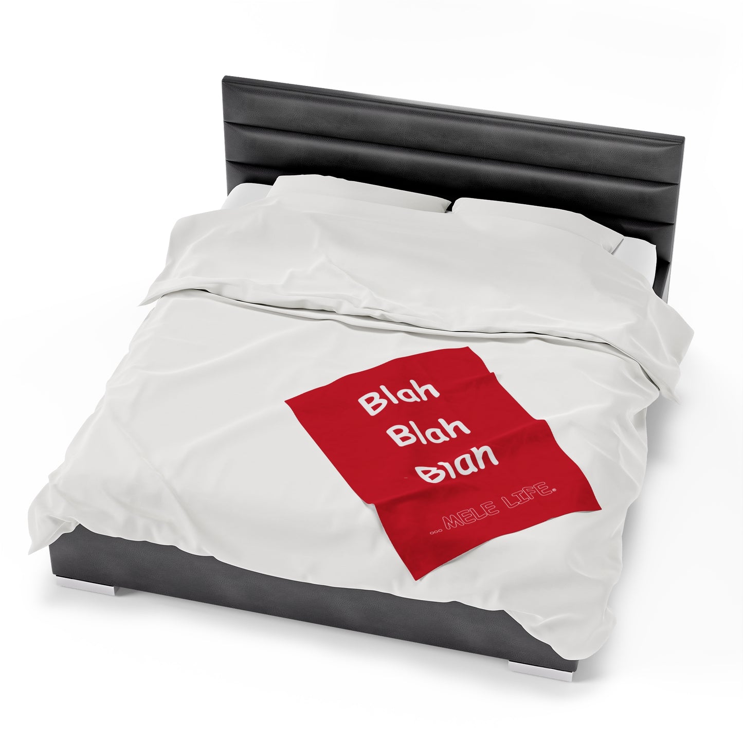 Blanket Velveteen Plush - Blah Blah Blah  (red)