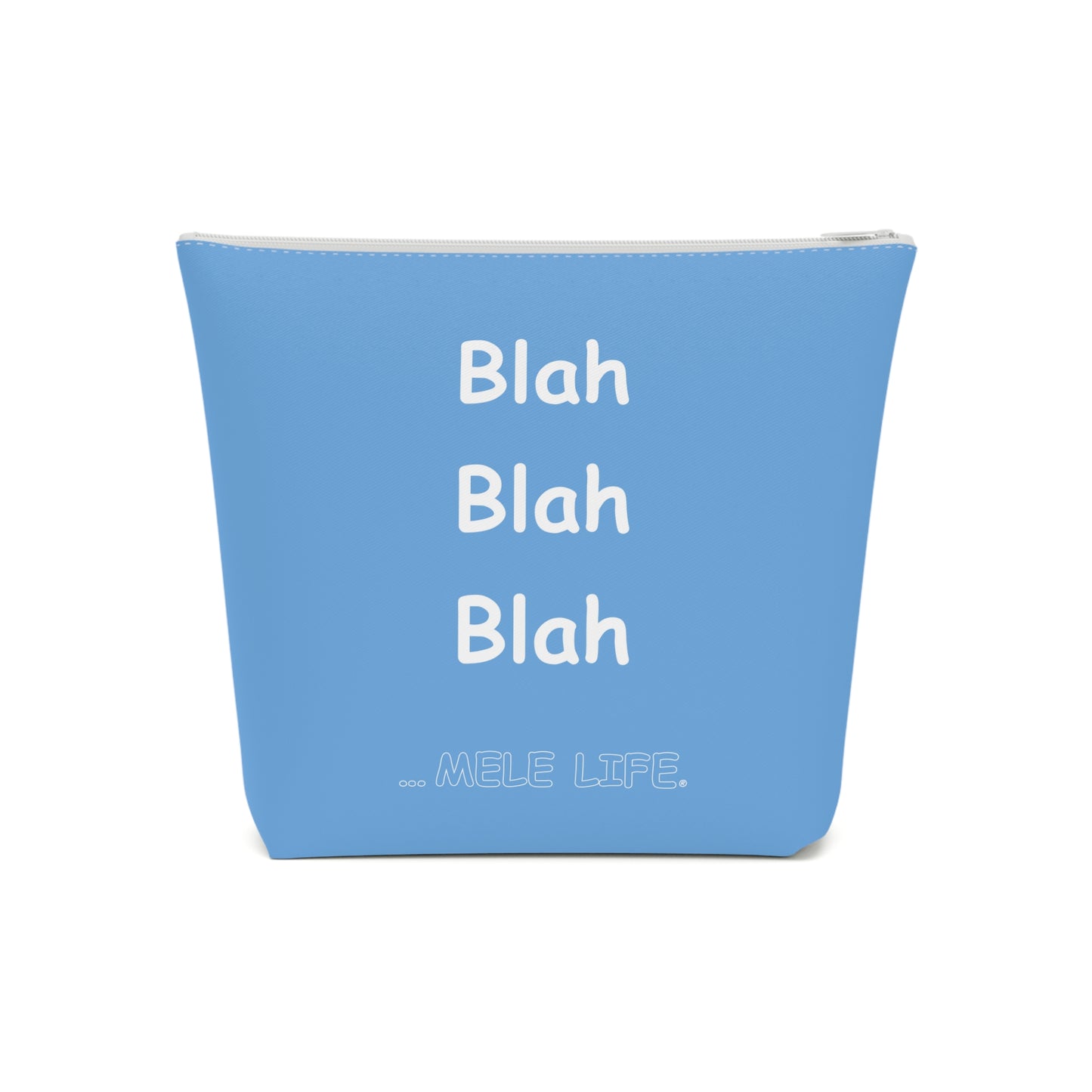 Cosmetic Bag - Blah Blah Blah   (light blue)