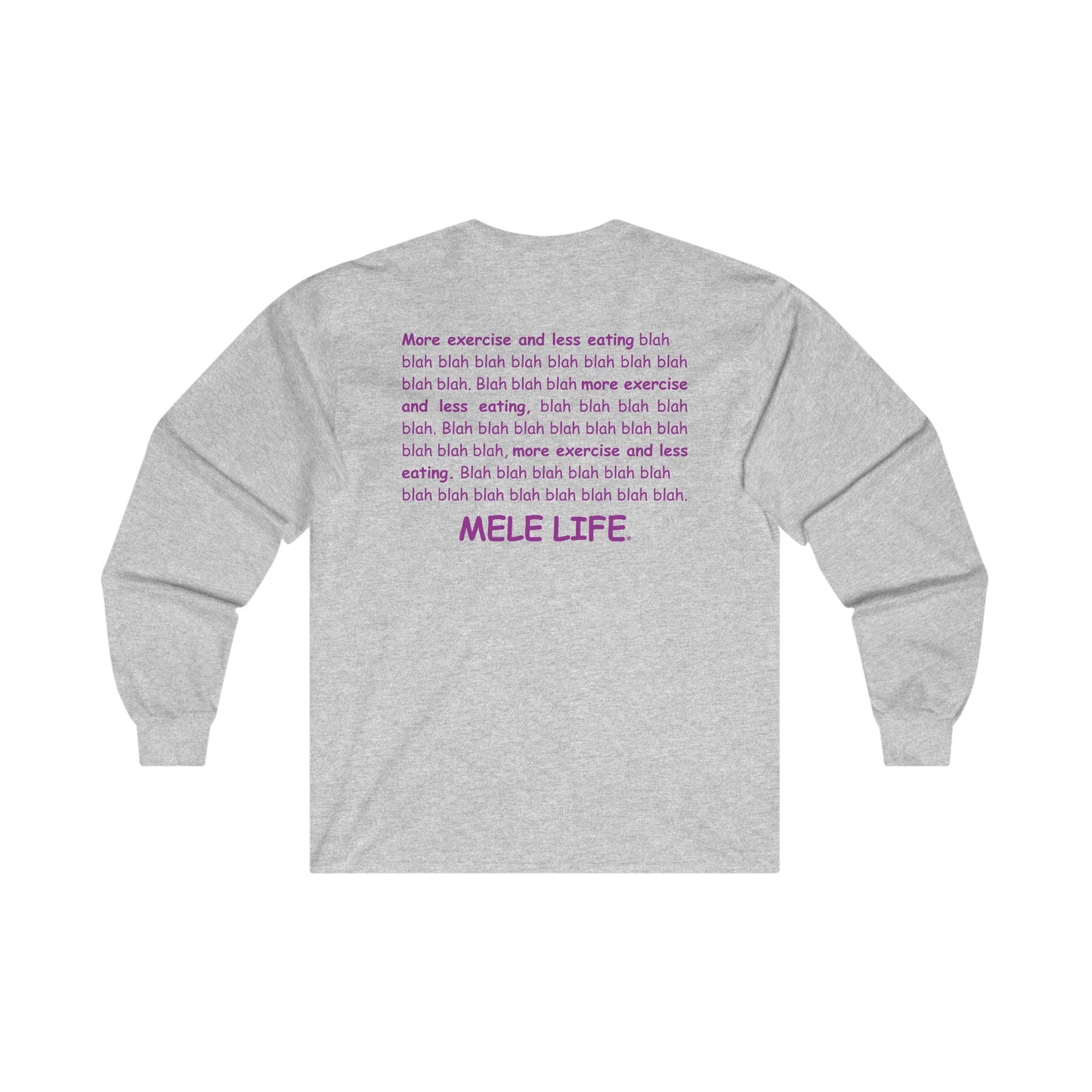 Long Sleeve Tee (unisex) - Yoga Lady 1 (purple lettering)