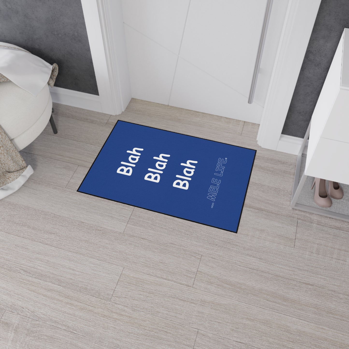 Floor Mat - Blah Blah Blah   (blue)