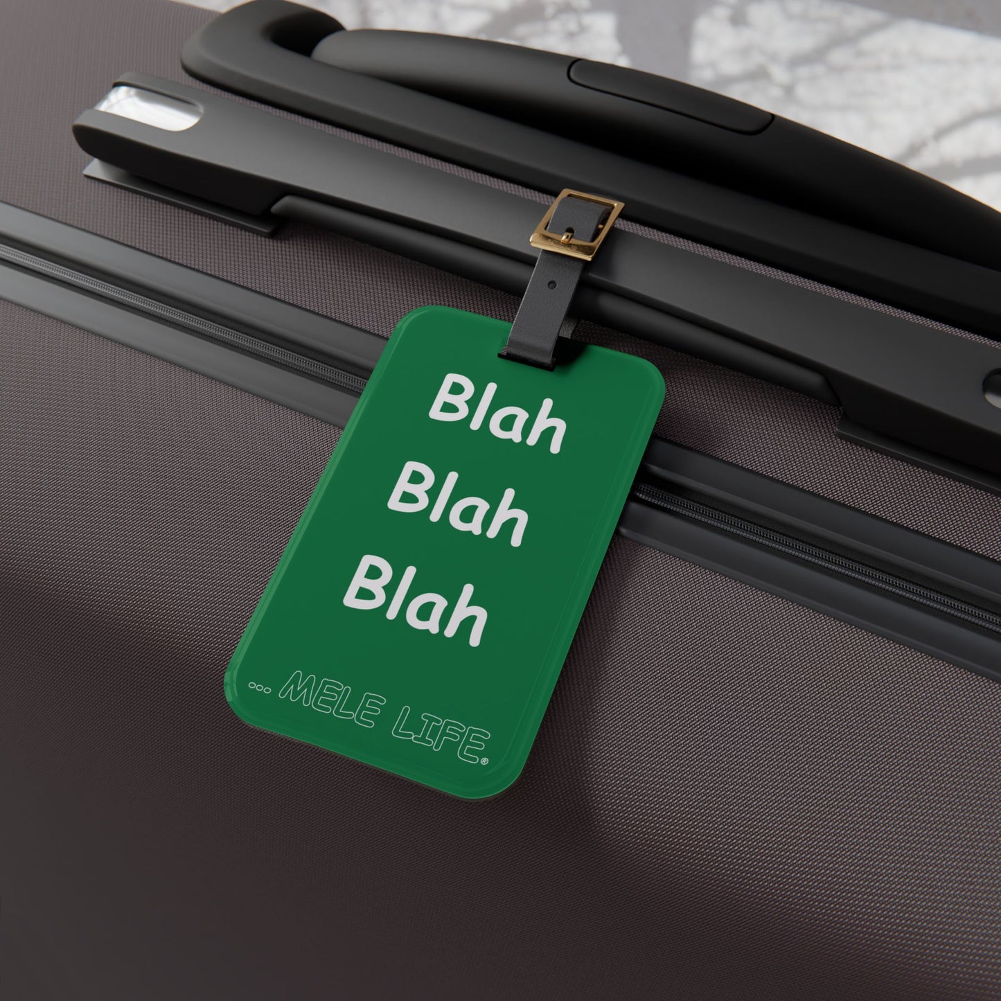 Luggage Tag - Blah Blah Blah  (green)