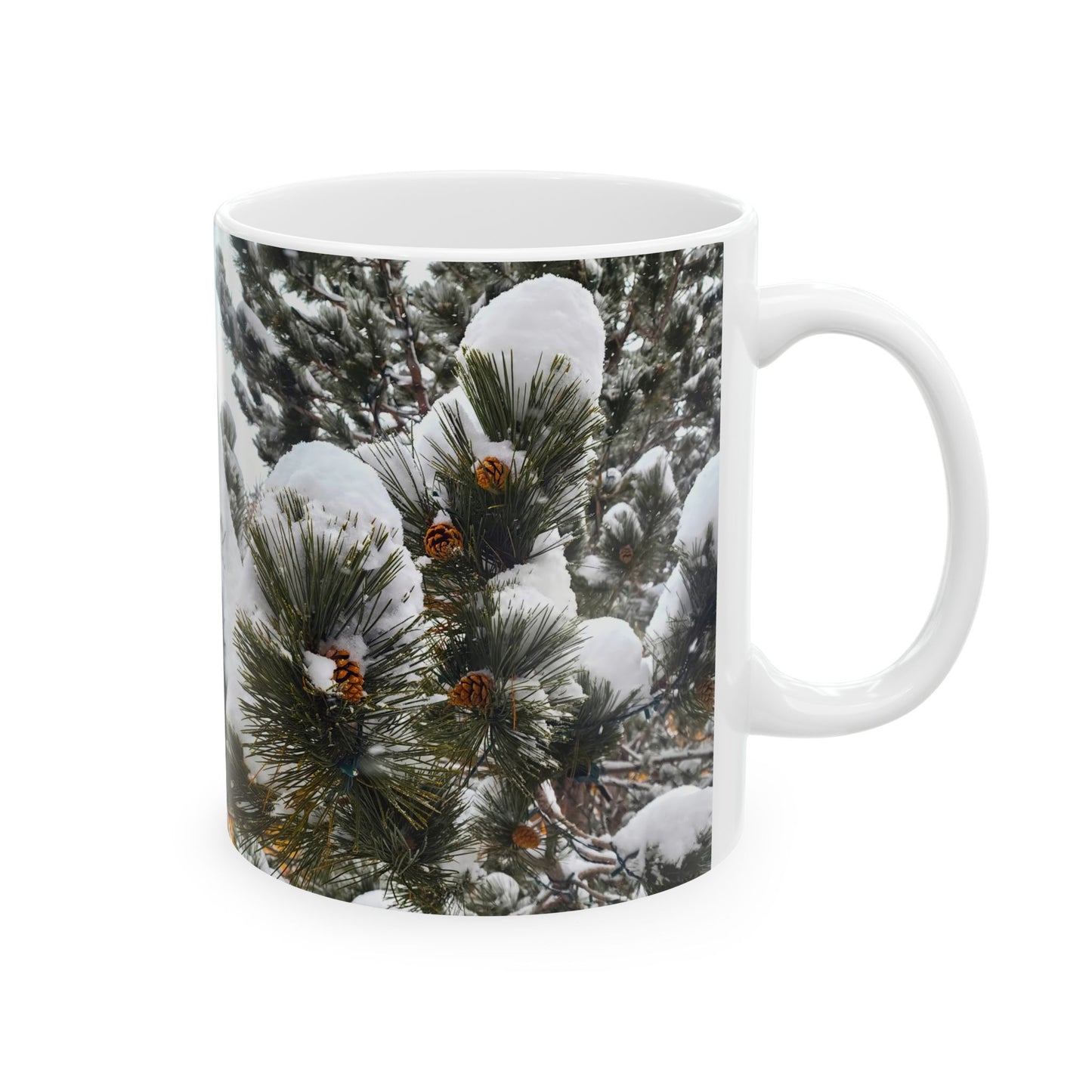 Coffee Mug (11oz/15oz) - Pine Cones in snow