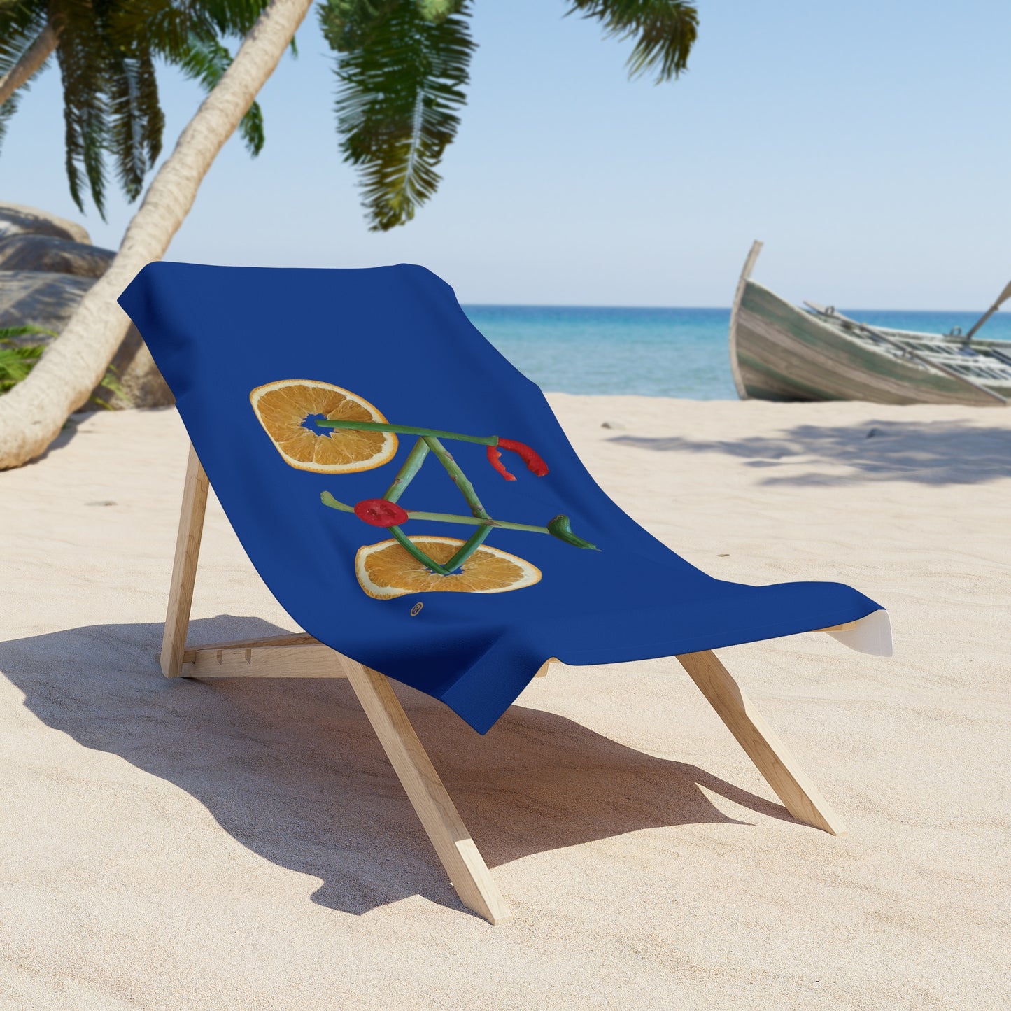 Beach, Bath & Pool Towel - Veggie Bike  (blue)