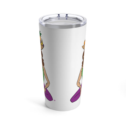 Tumbler 20oz - Yoga Lady1   (white)