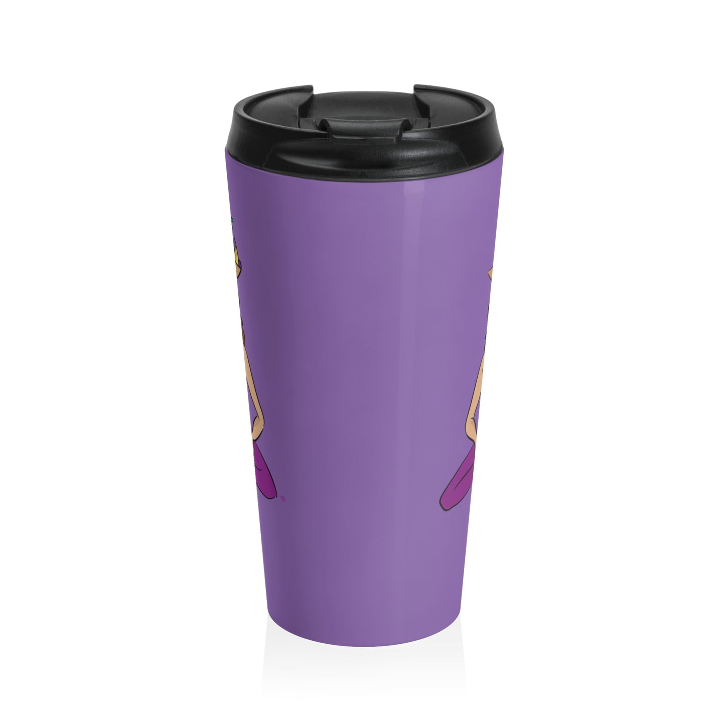 Travel Mug (15oz) - Yoga Lady 1  (purple)